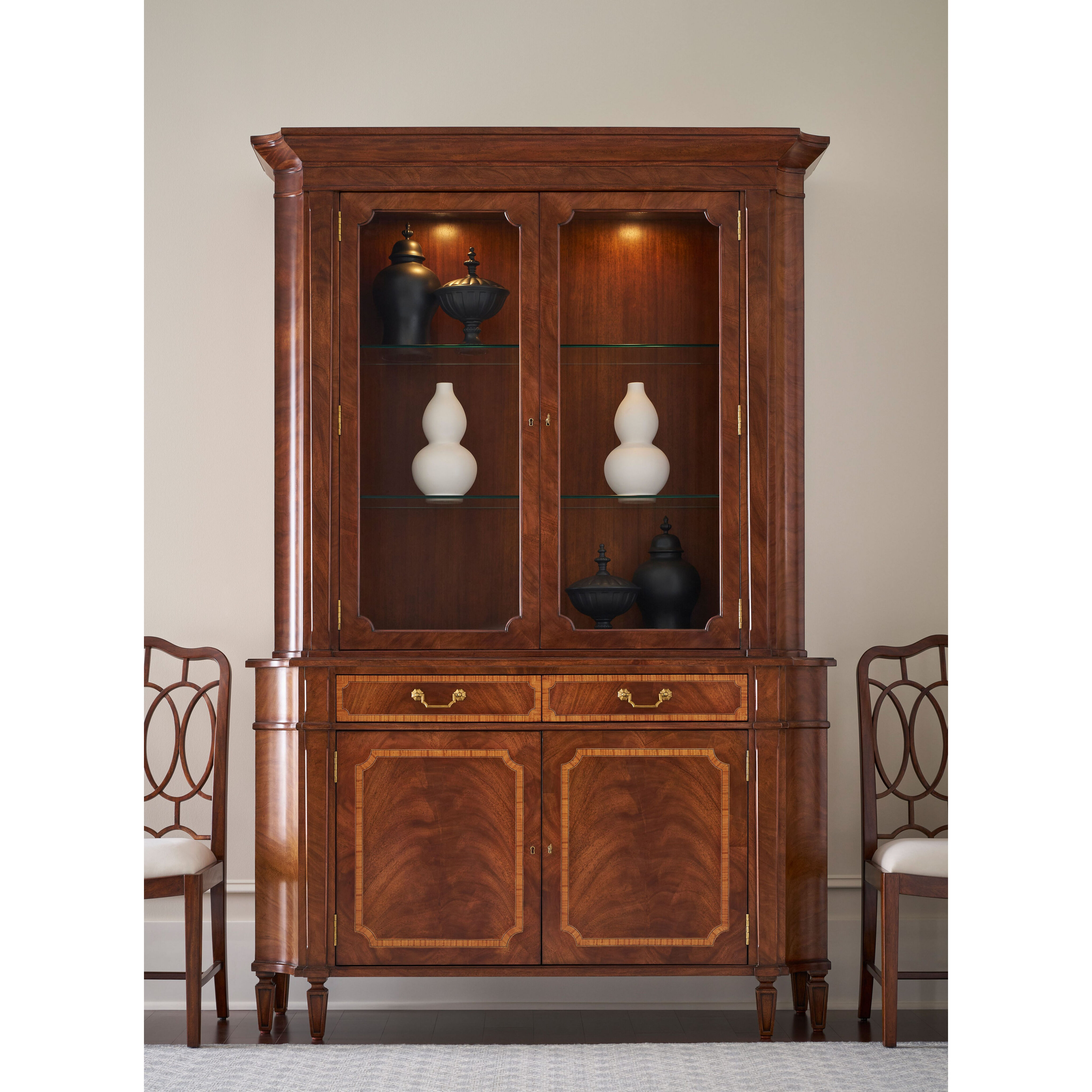 Sloane Edwardian Brown Display Cabinet, Wooden