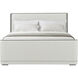 Hudson Pebble Grey California King Bed, Wooden, Upholstered
