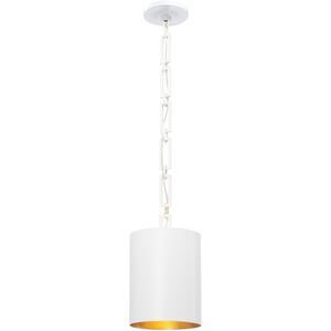 Alston 1 Light 8 inch Matte White/Antique Gold Mini Pendant Ceiling Light in Matte White and Antique Gold