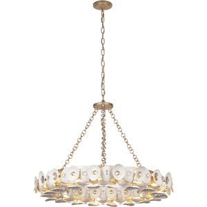 Niu 10 Light 34.5 inch Coconut Shell Gold / Coconut Shell White Pendant Ceiling Light