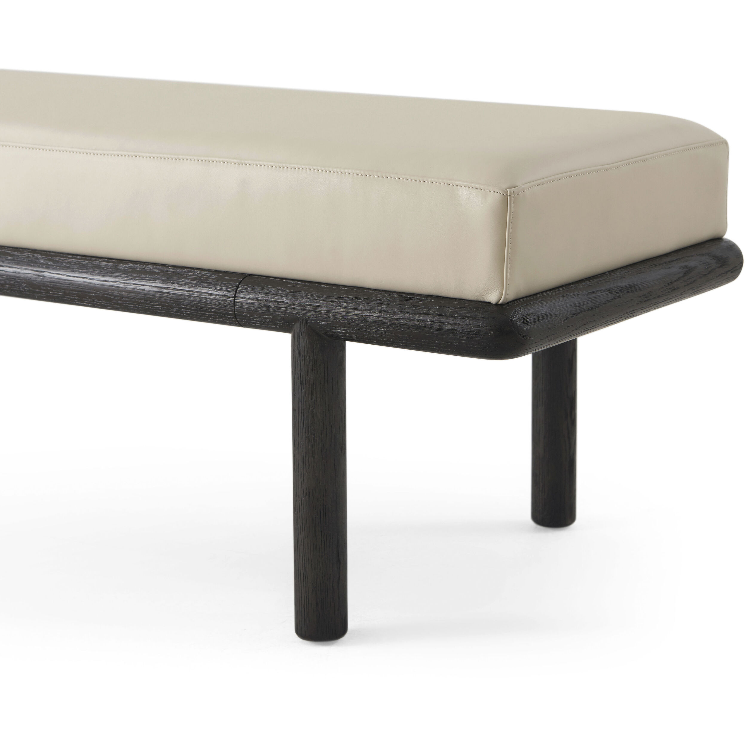 Repose Charcoal Oak End-of-Bed Bench, Wooden, Upholstered