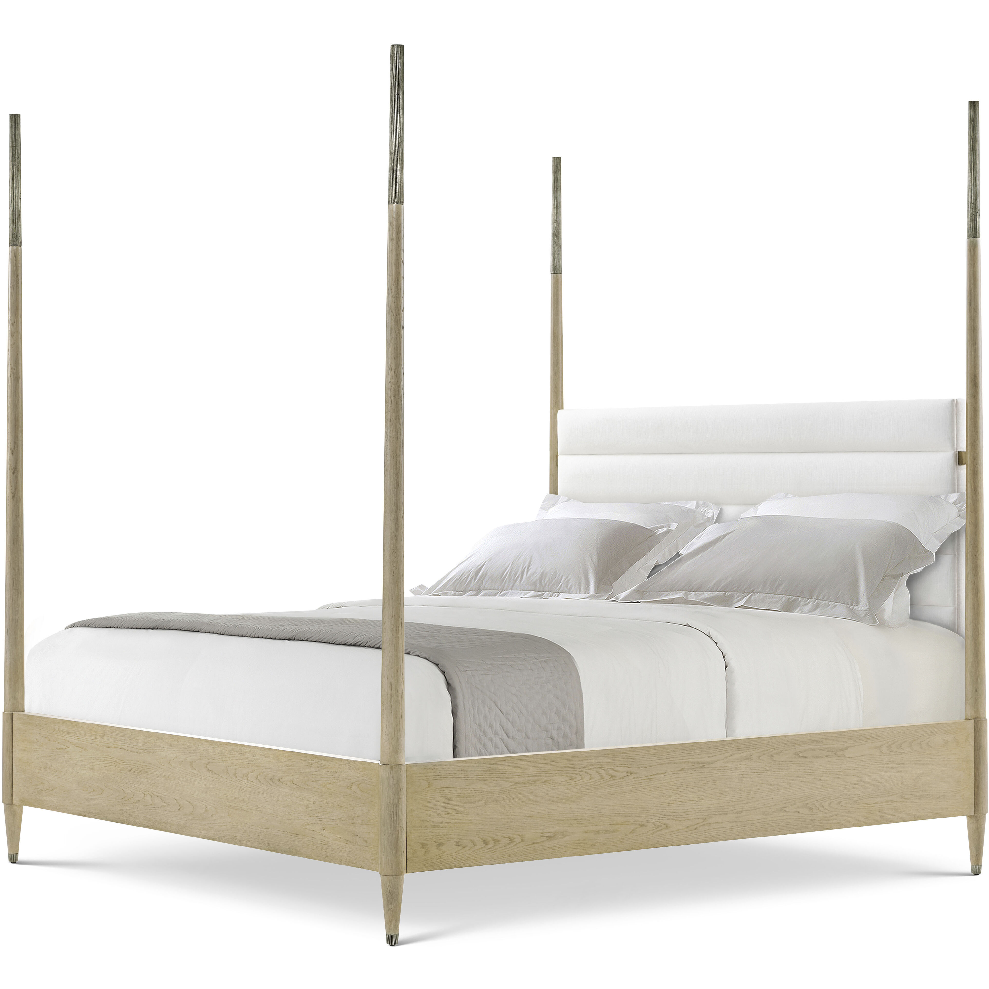 Balboa Coastal Grey Poster US King Bed, Wooden, Upholstered