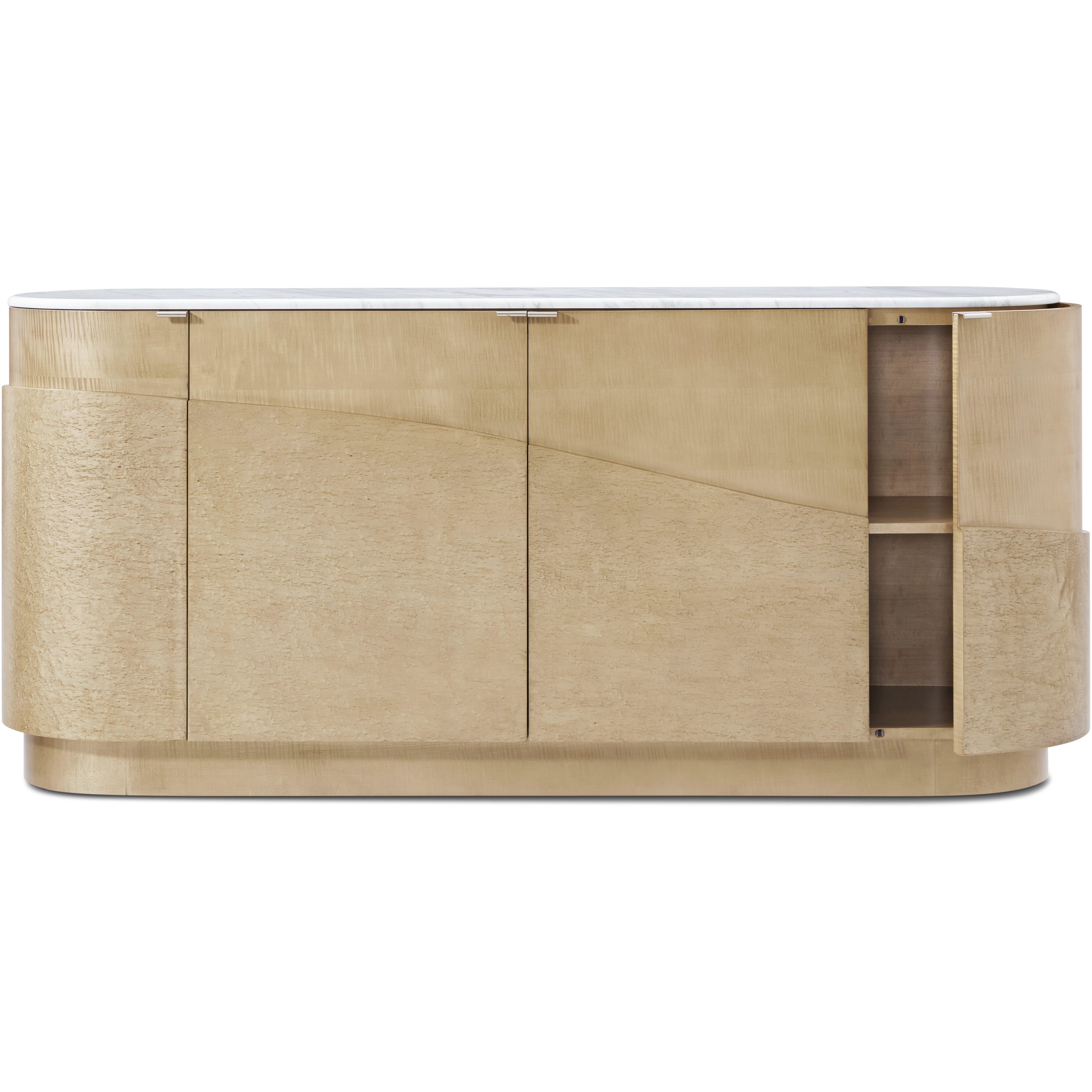 Origins 74.5 X 19 inch Sesame Buffet, Wooden with Marble Top