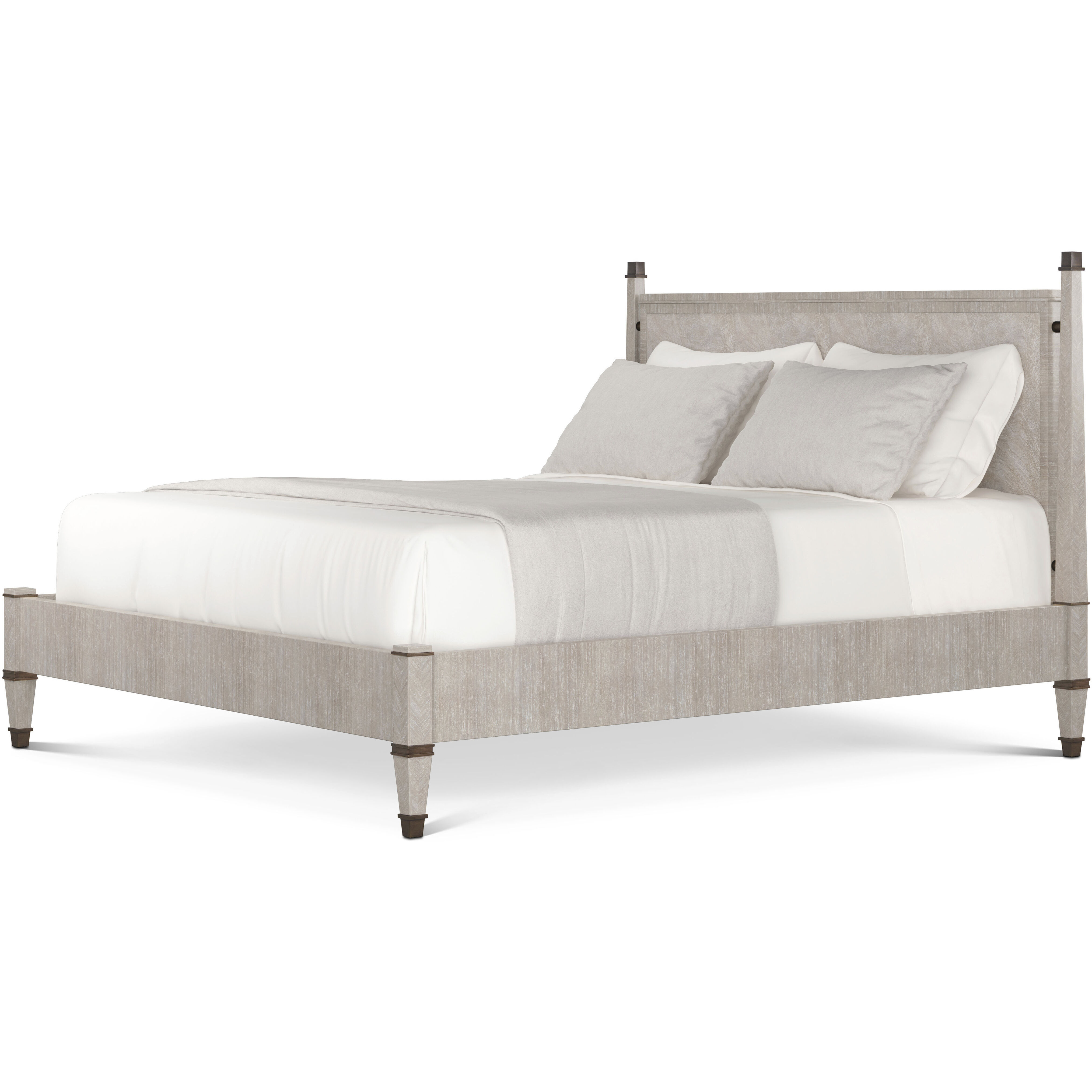 Markos Geo Coast California King Bed, Wooden, Marlborough by Alexa Hampton