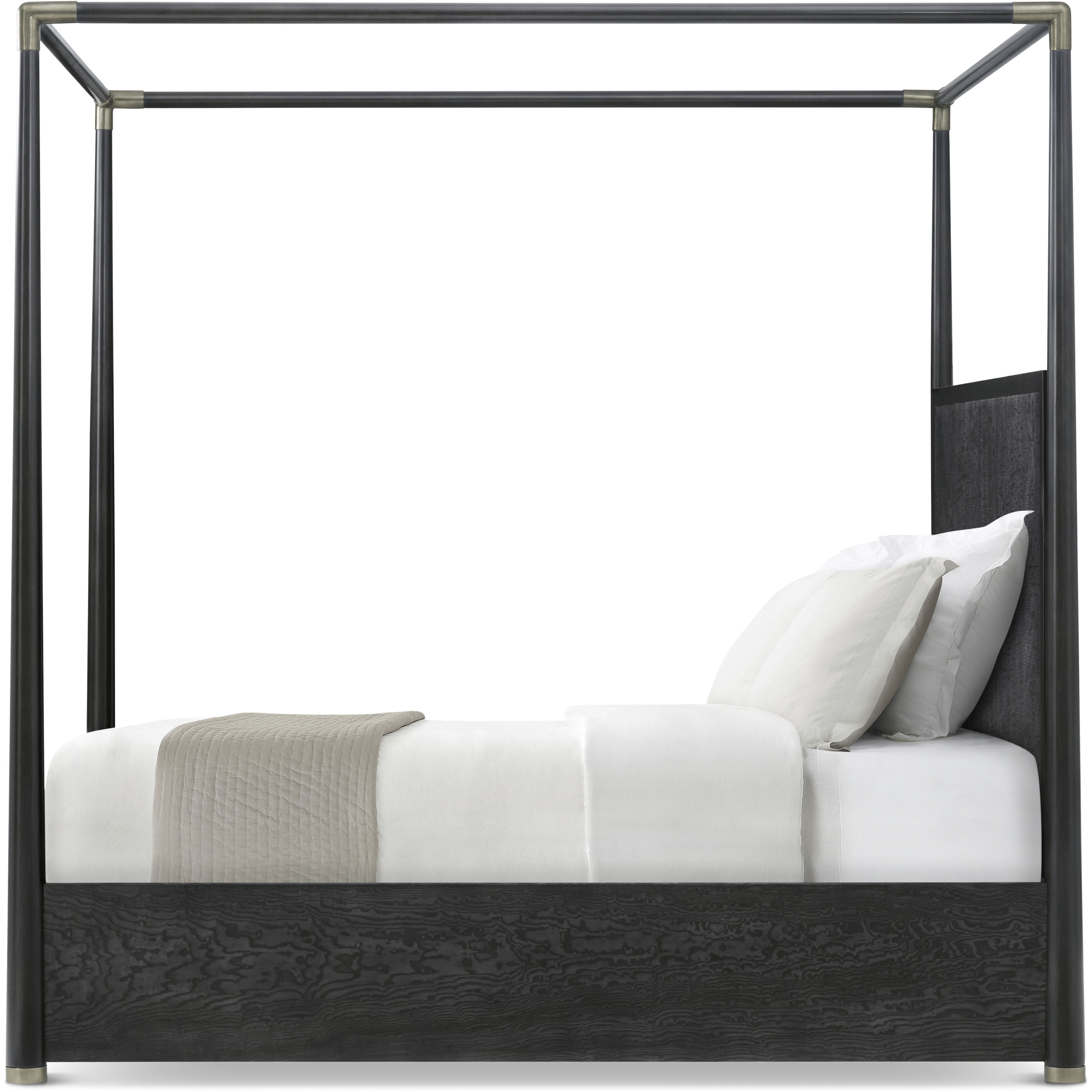 Kesden Silent Black Poster California King Bed, Wooden