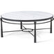 Spencer London 47 X 47 inch Cocktail Table, Wrought Iron, Marble Top, Round