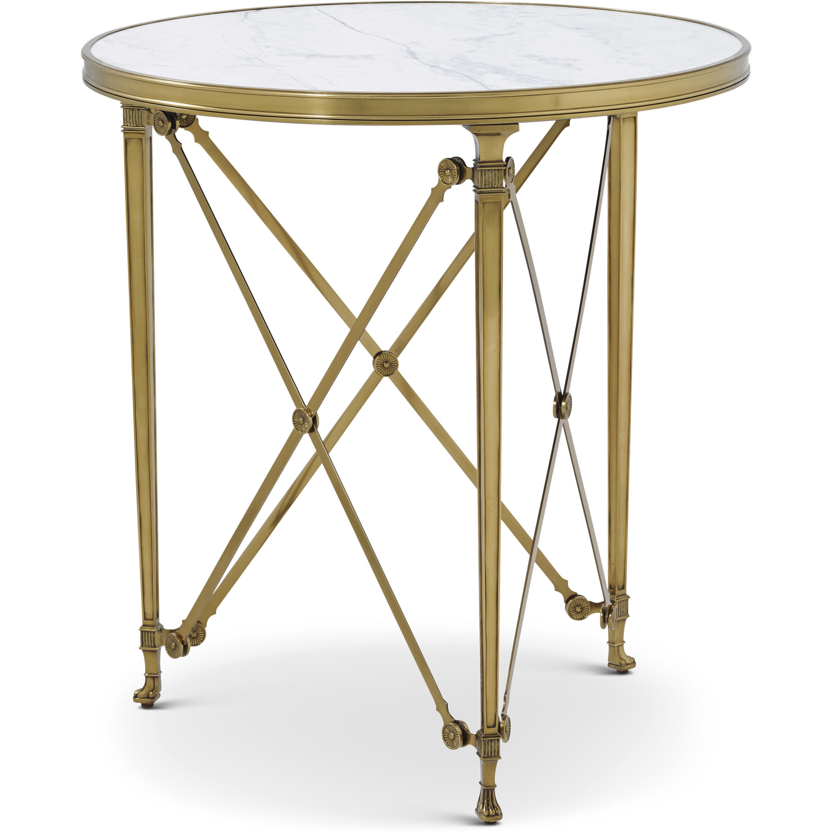Spencer London 29.5 X 28 inch Cannes Brass / Lacus Quartz Round Center Table, Brass with Quartz Top, Round, Round Brass Center Table