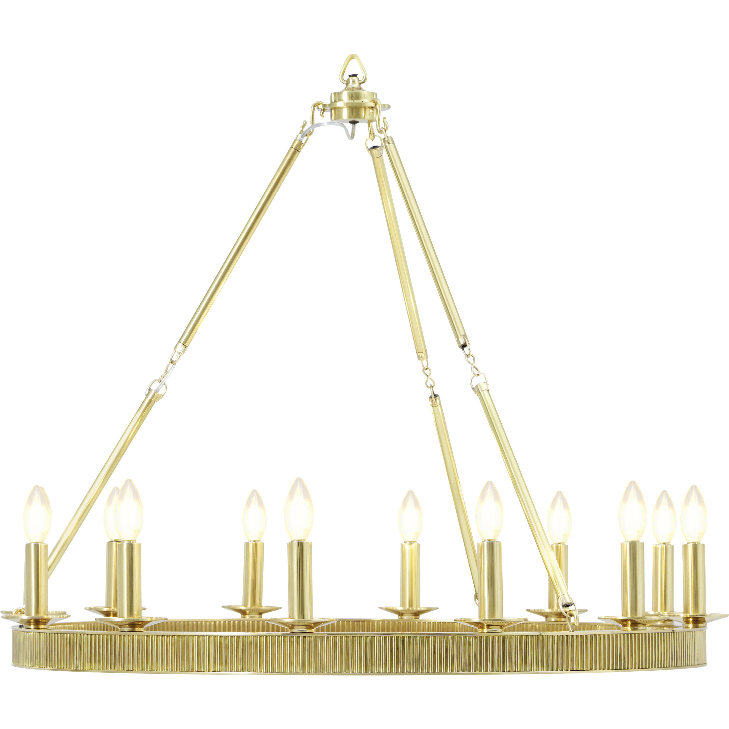 Simon 36 inch Polished Brass Chandelier Ceiling Light, Grande Round, TA Illuminations