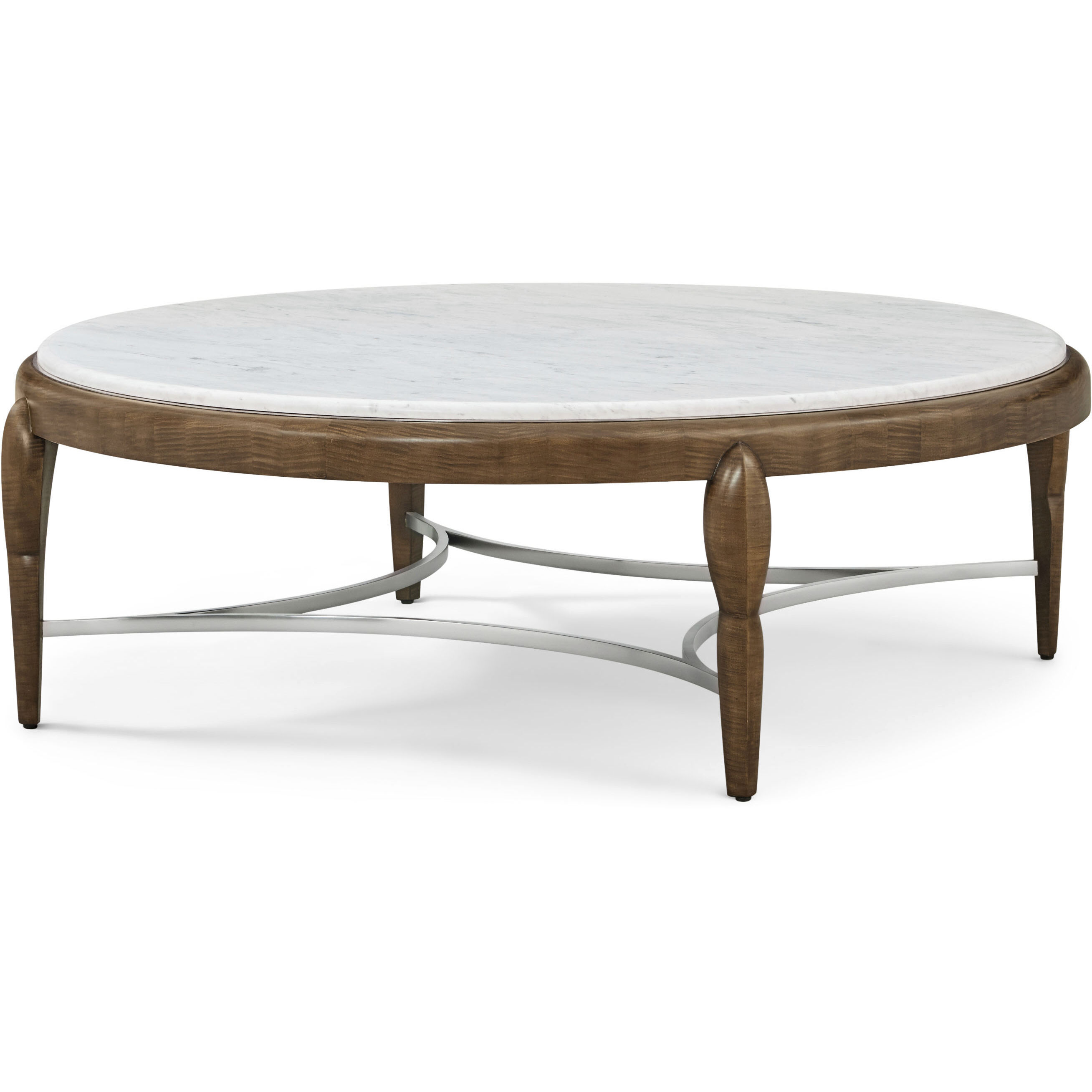 Origins 52.5 X 52.5 inch Landmark Cocktail Table, Wooden with Marble Top