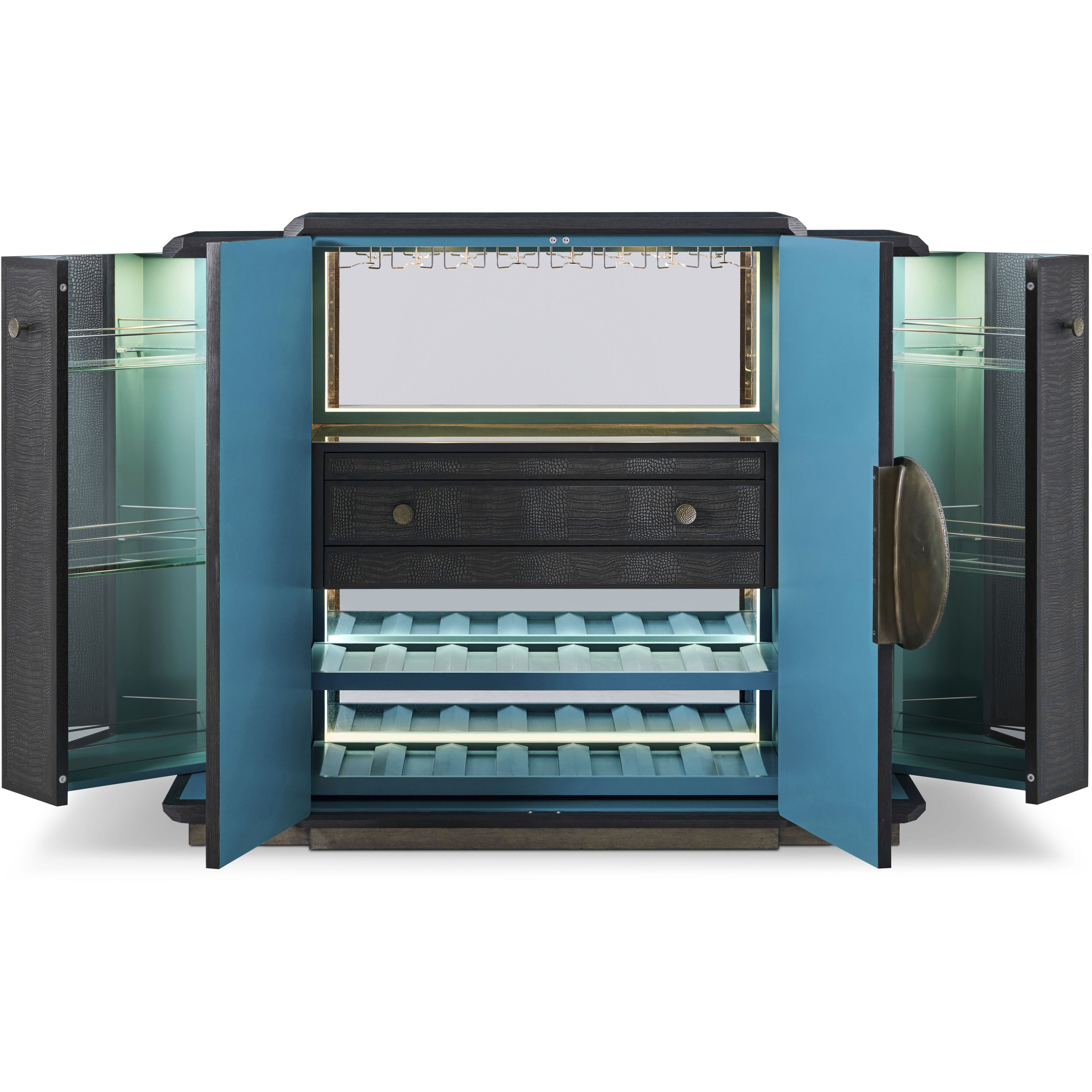 Spencer St. James Onyx Bar Cabinet, Wooden