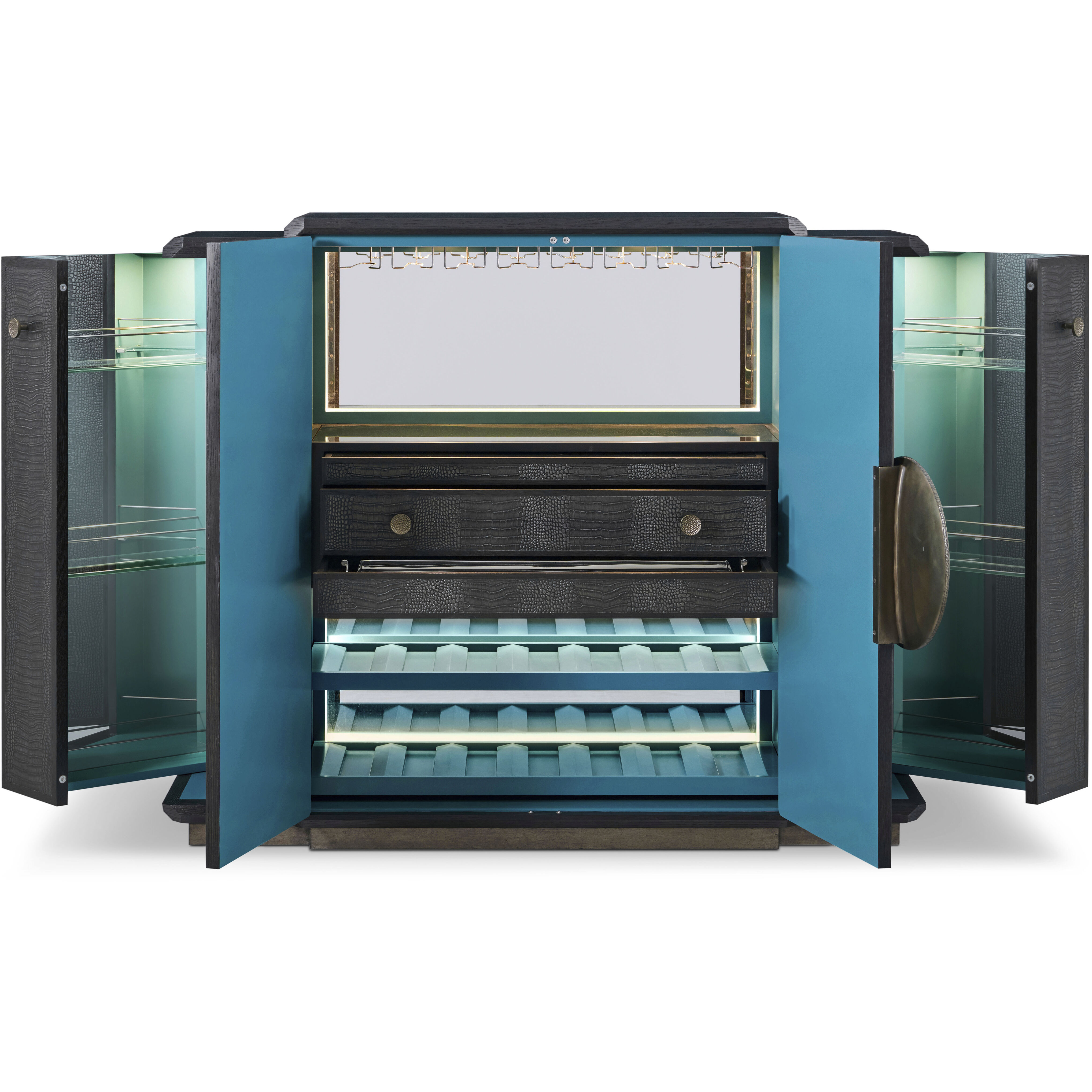 Spencer St. James Onyx Bar Cabinet, Wooden