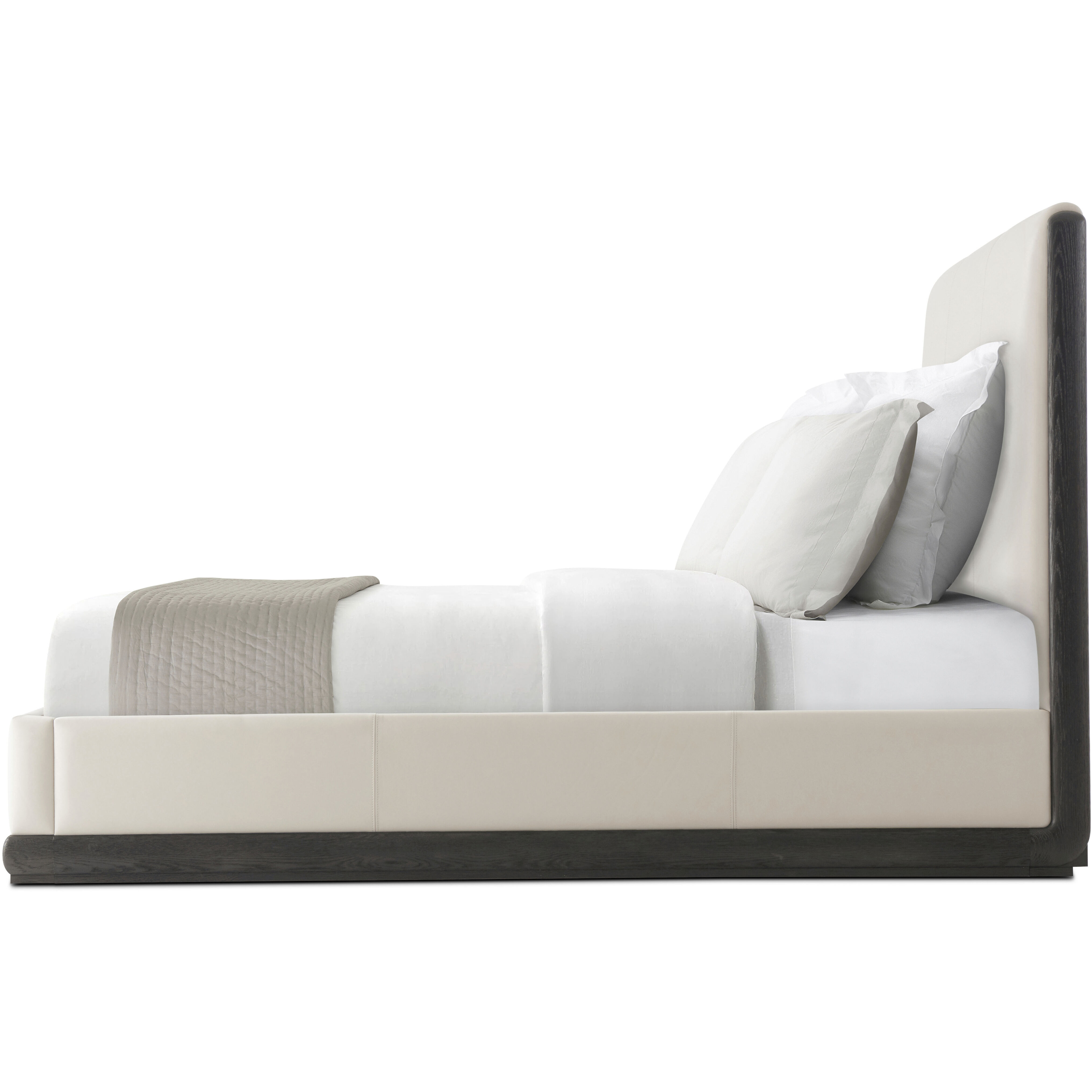 Repose Charcoal Oak US Queen Bed, Upholstered