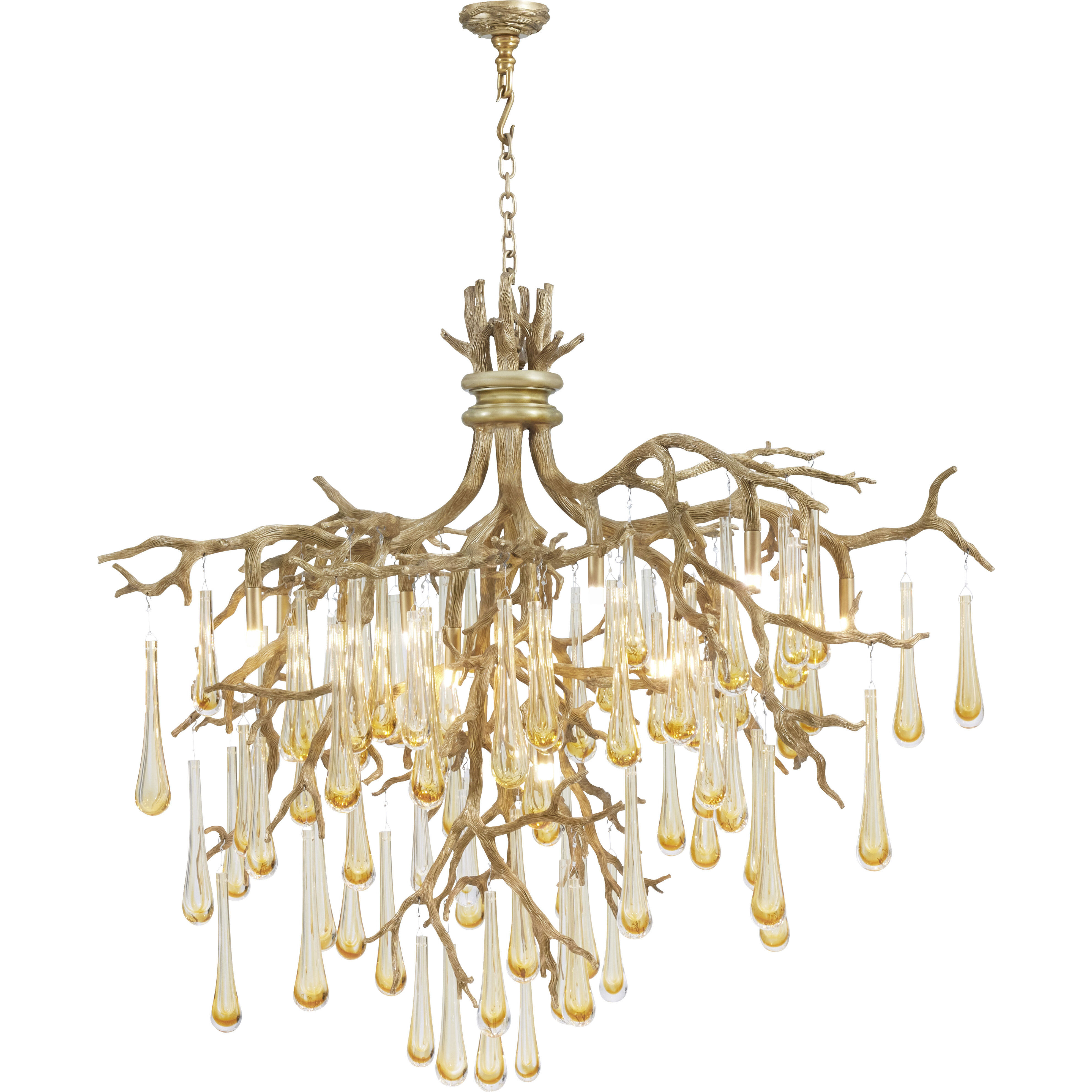 LLoret Media 47.25 inch Brass Chandelier Ceiling Light, TA Illuminations