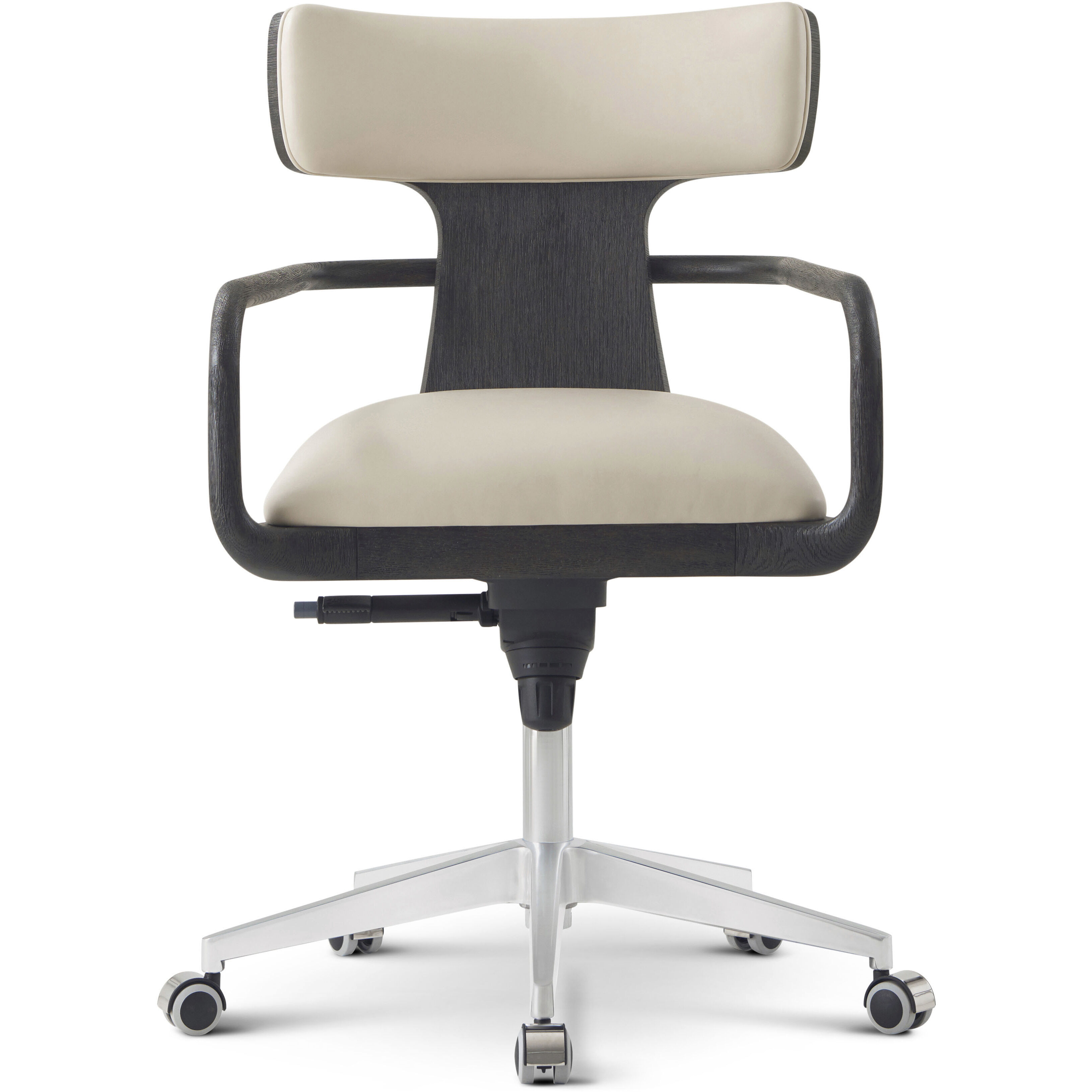 Repose Charcoal Oak Study Chair, Wooden, Upholstered