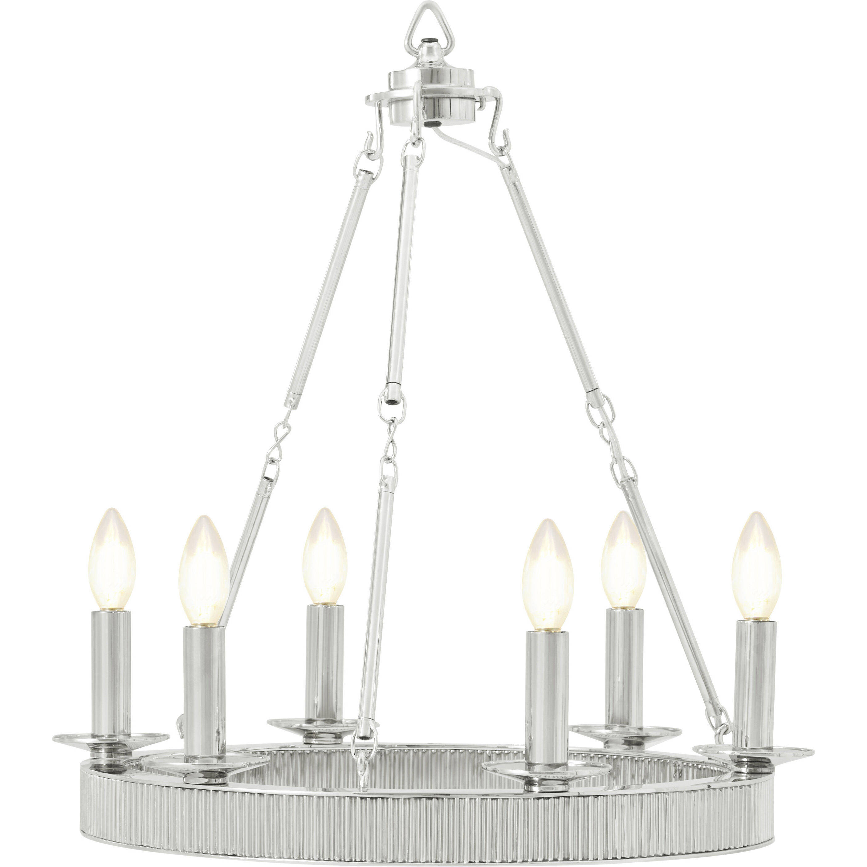 Simon 20 inch Nickel Plated Chandelier Ceiling Light, Piccola Round, TA Illuminations