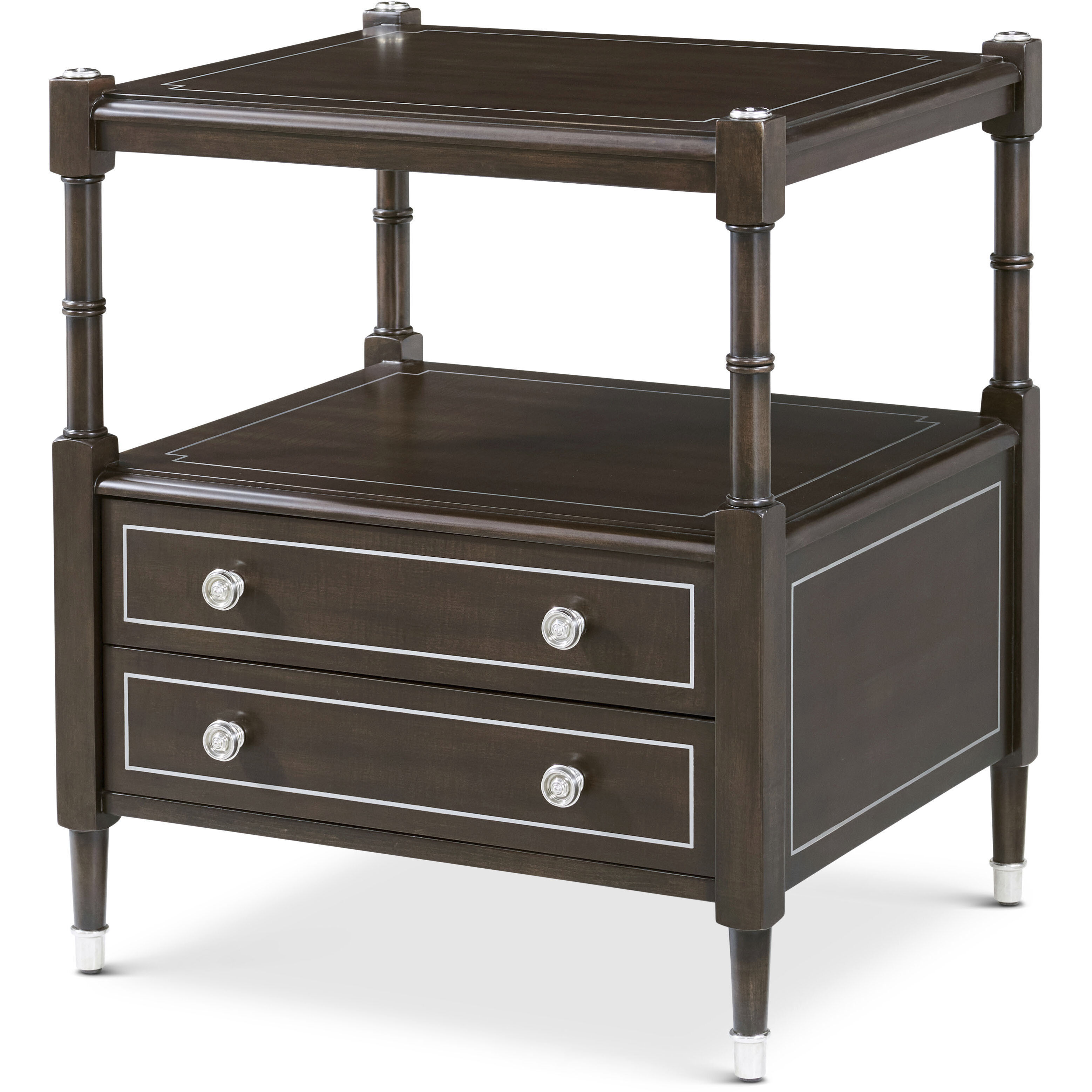 Spencer London 28 X 24 inch Fulham Nightstand, Wooden, 2-Drawer