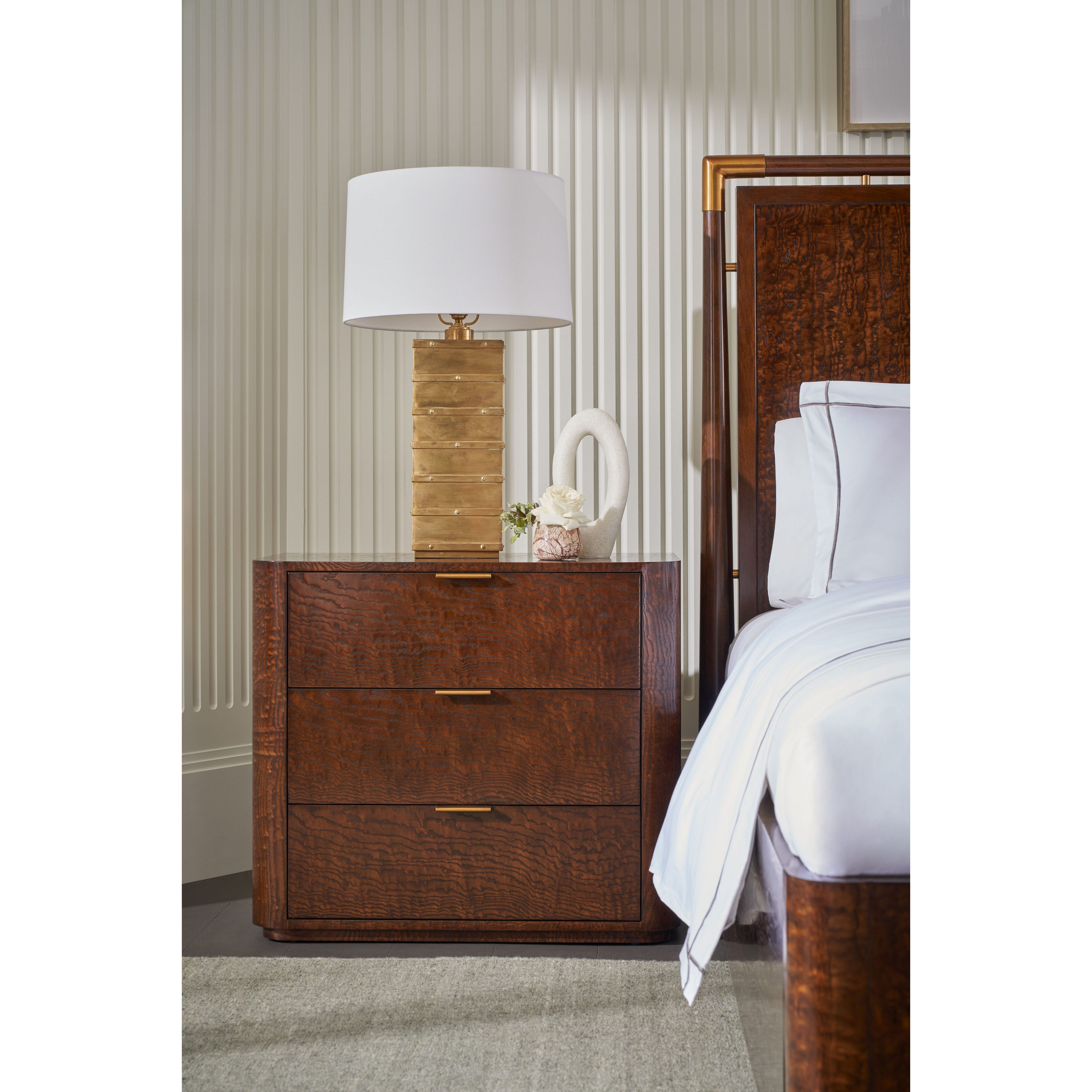 Kesden 32 X 28 inch Pyramid Brown Nightstand, Wooden