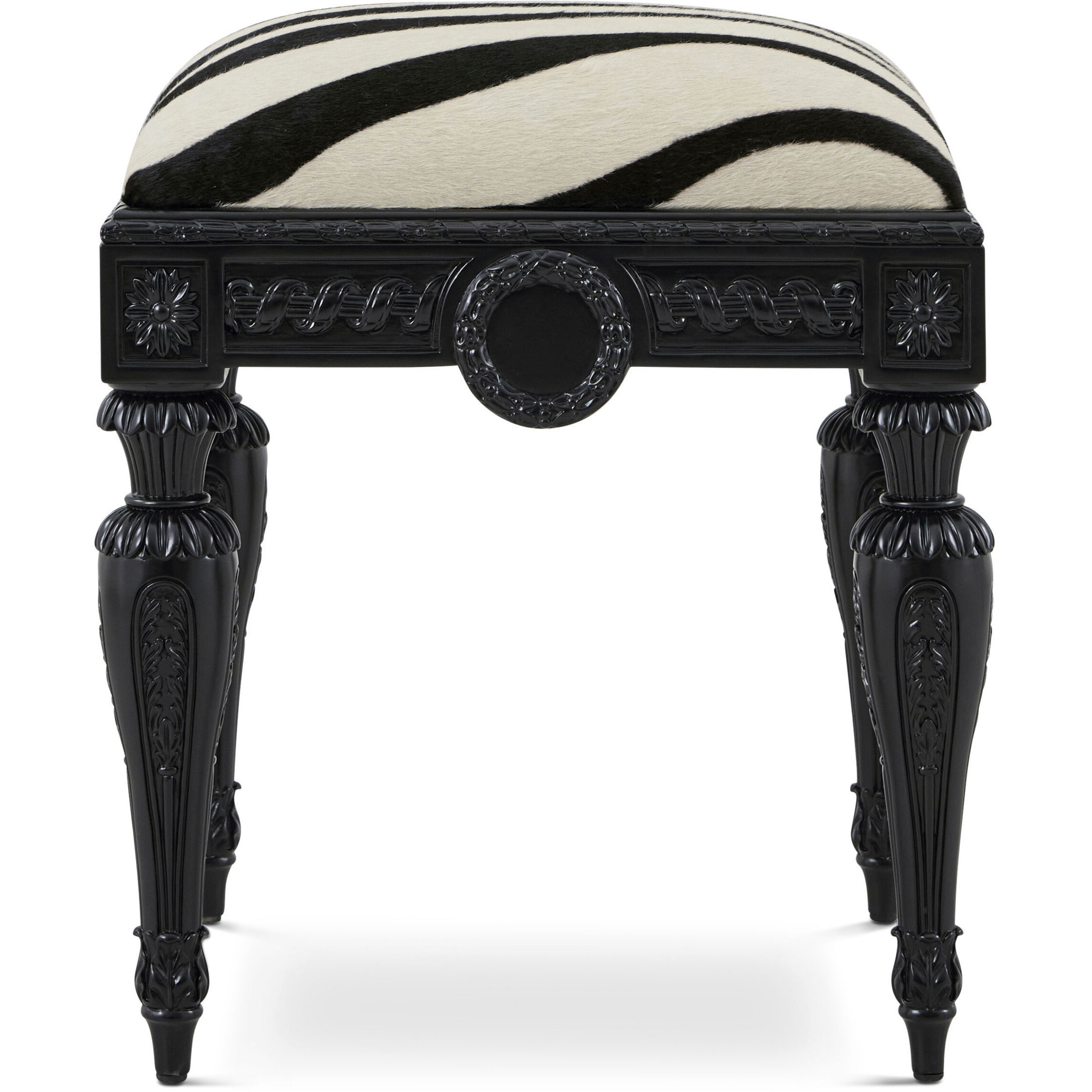 Haringey 20.75 inch One Fifth Black Stool, Wooden, Upholstered, Spencer London