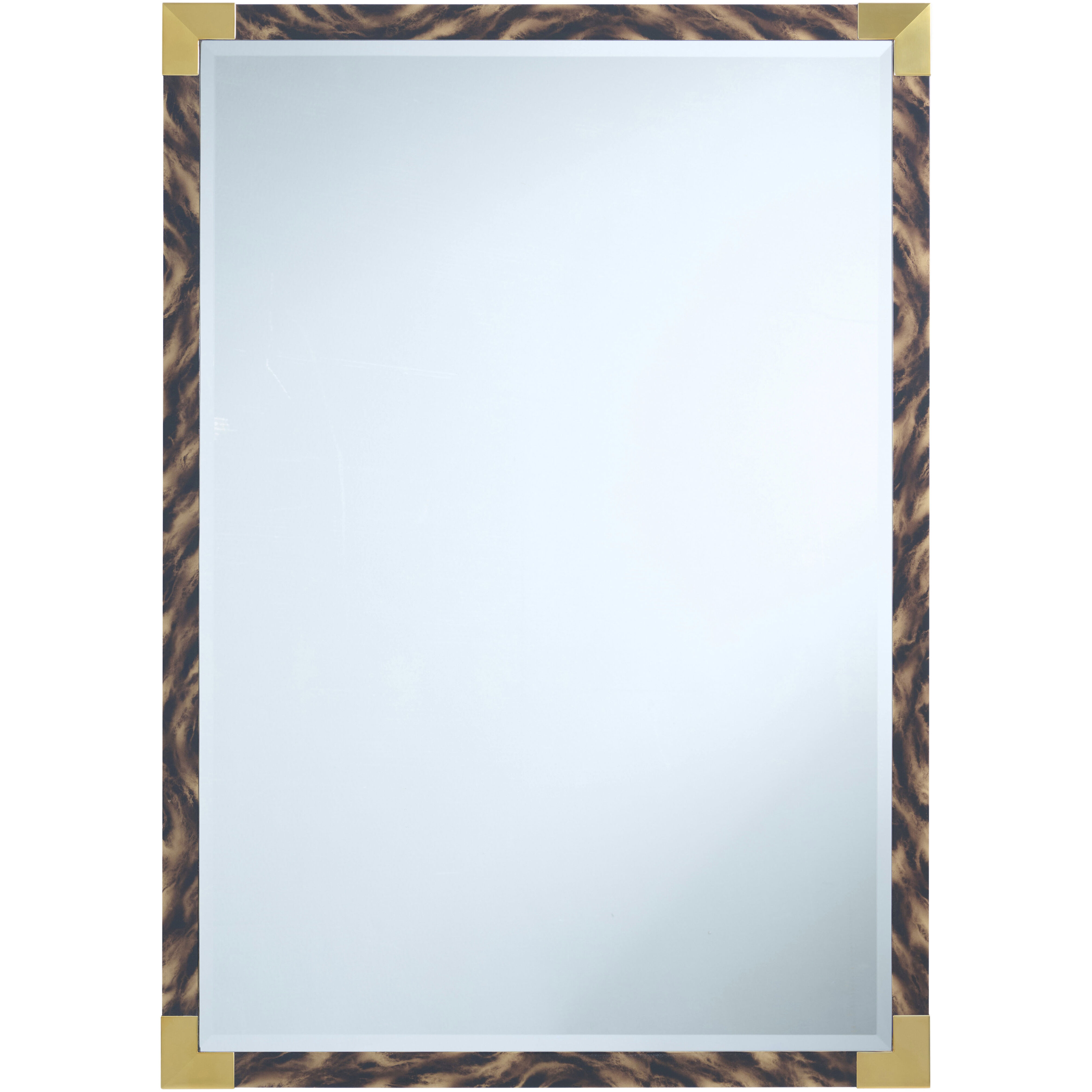 Arakan 54 X 38 inch Tortoise Wall Mirror, Wooden, Rectangular Mirror