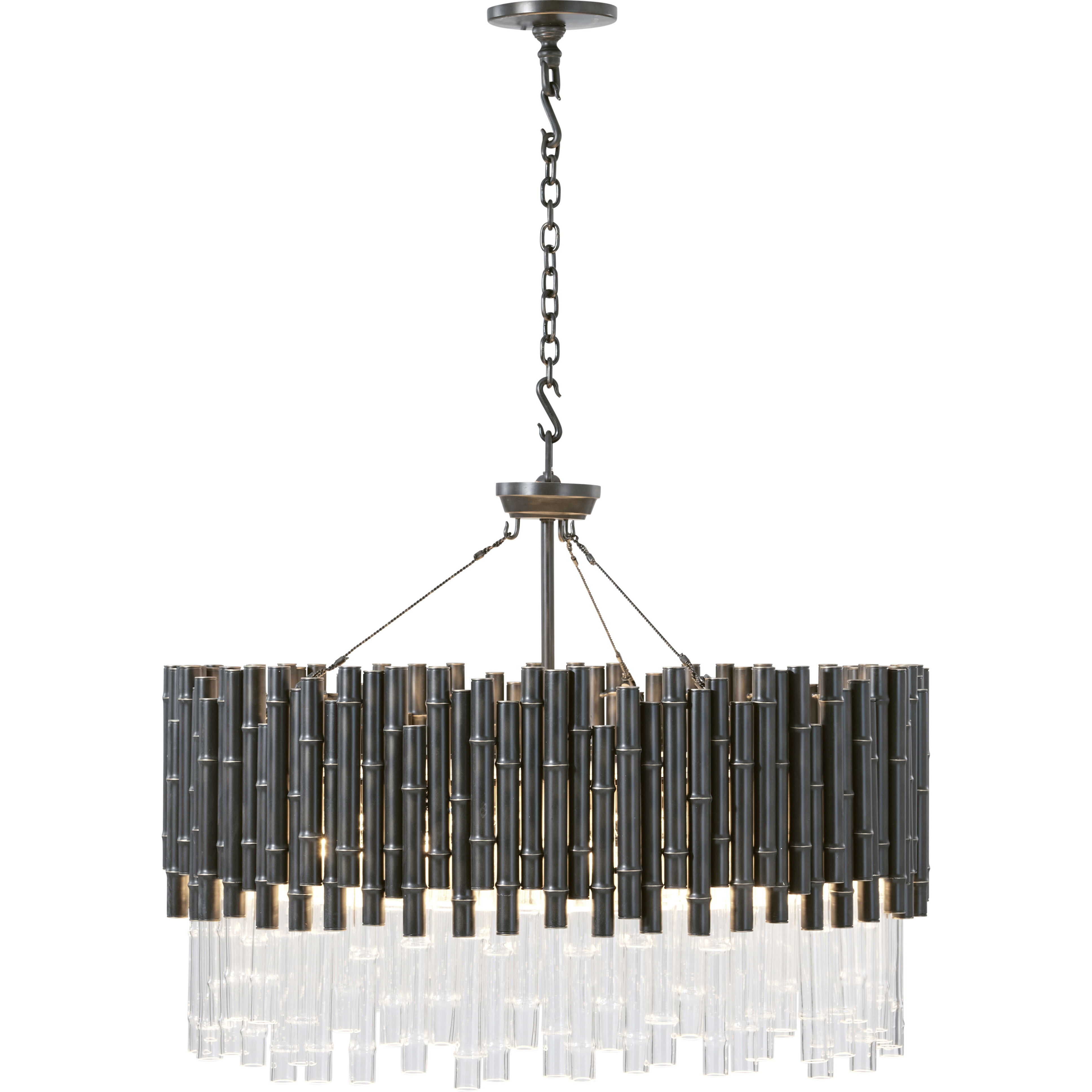 Kesden 35.5 inch Romulus Bamboo Chandelier Ceiling Light, Grande Round, TA Illuminations