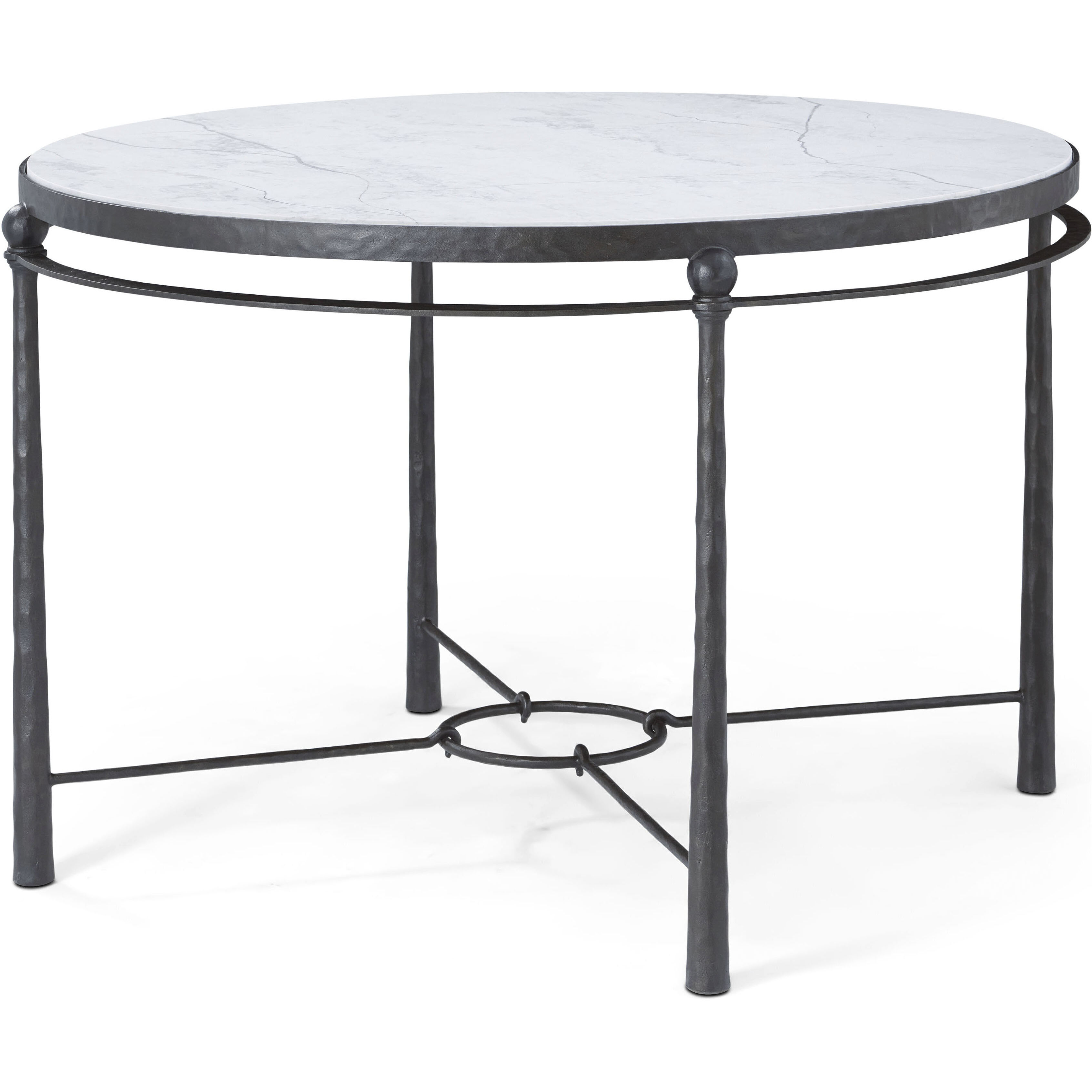 Spencer London 47 X 47 inch Round Center Table, Wrought Iron, Marble Top, Round