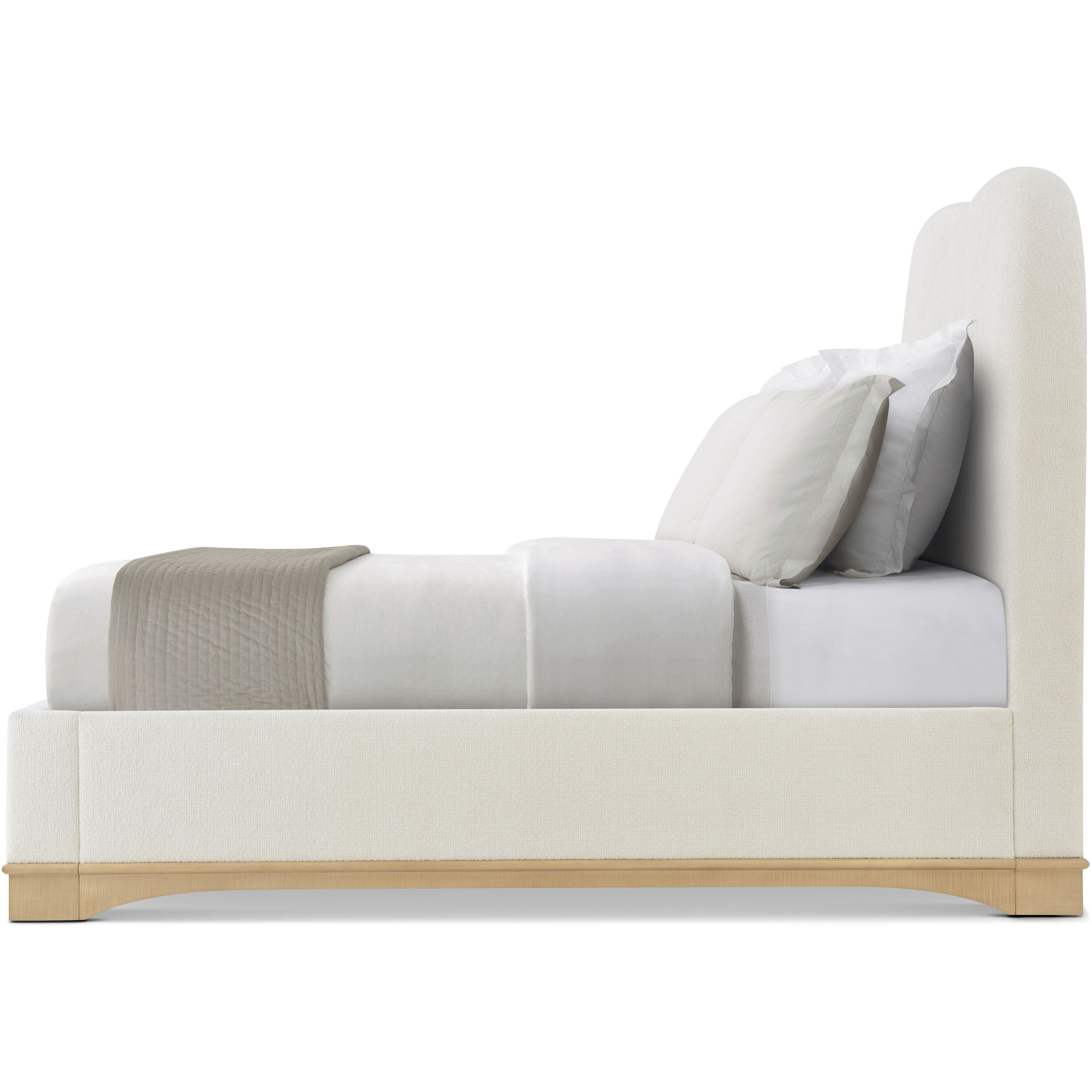 Origins Sesame California King Bed, Wooden, Upholstered