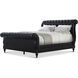 Spencer London One Fifth Black King Sleigh Bed, Wooden, Upholstered