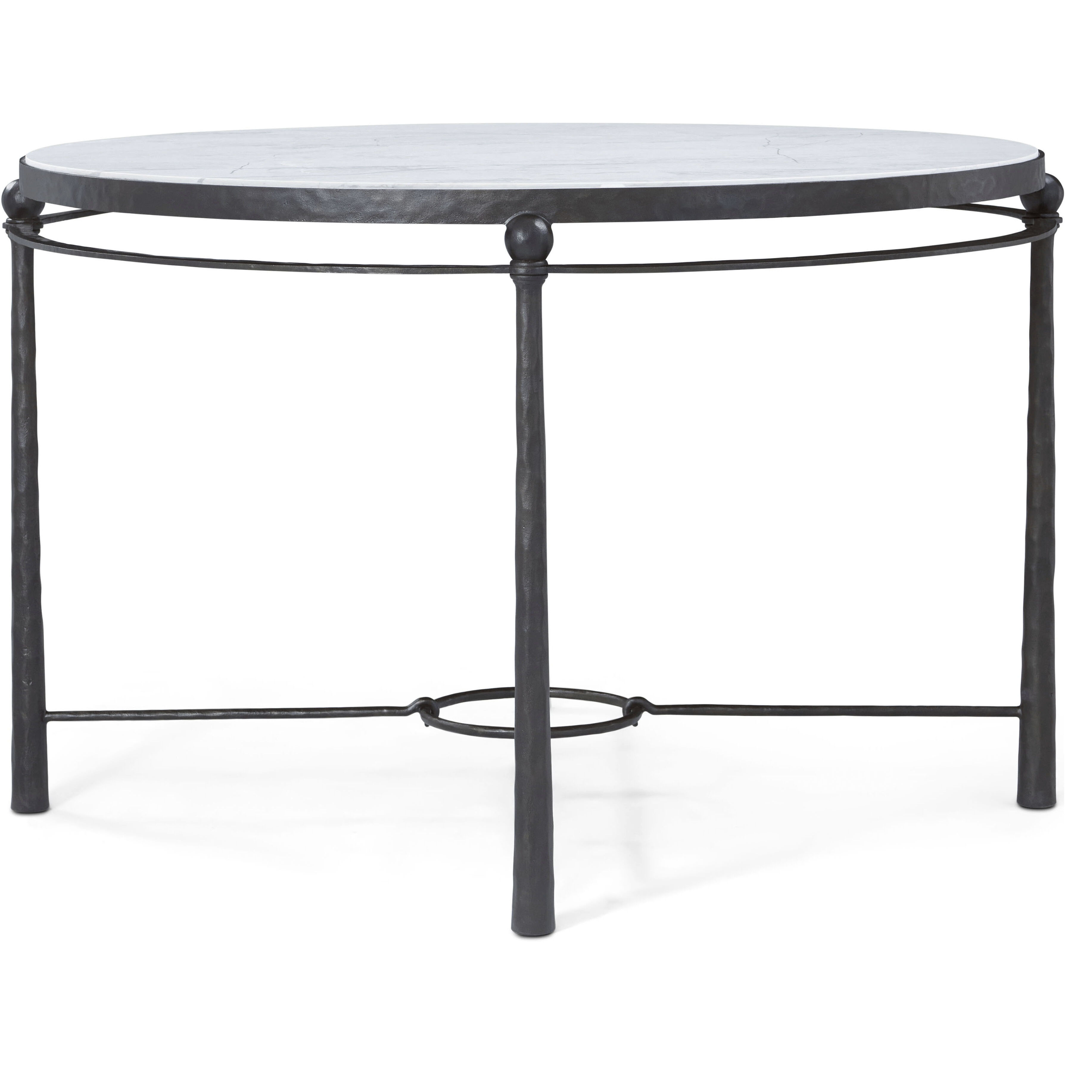Spencer London 47 X 47 inch Round Center Table, Wrought Iron, Marble Top, Round