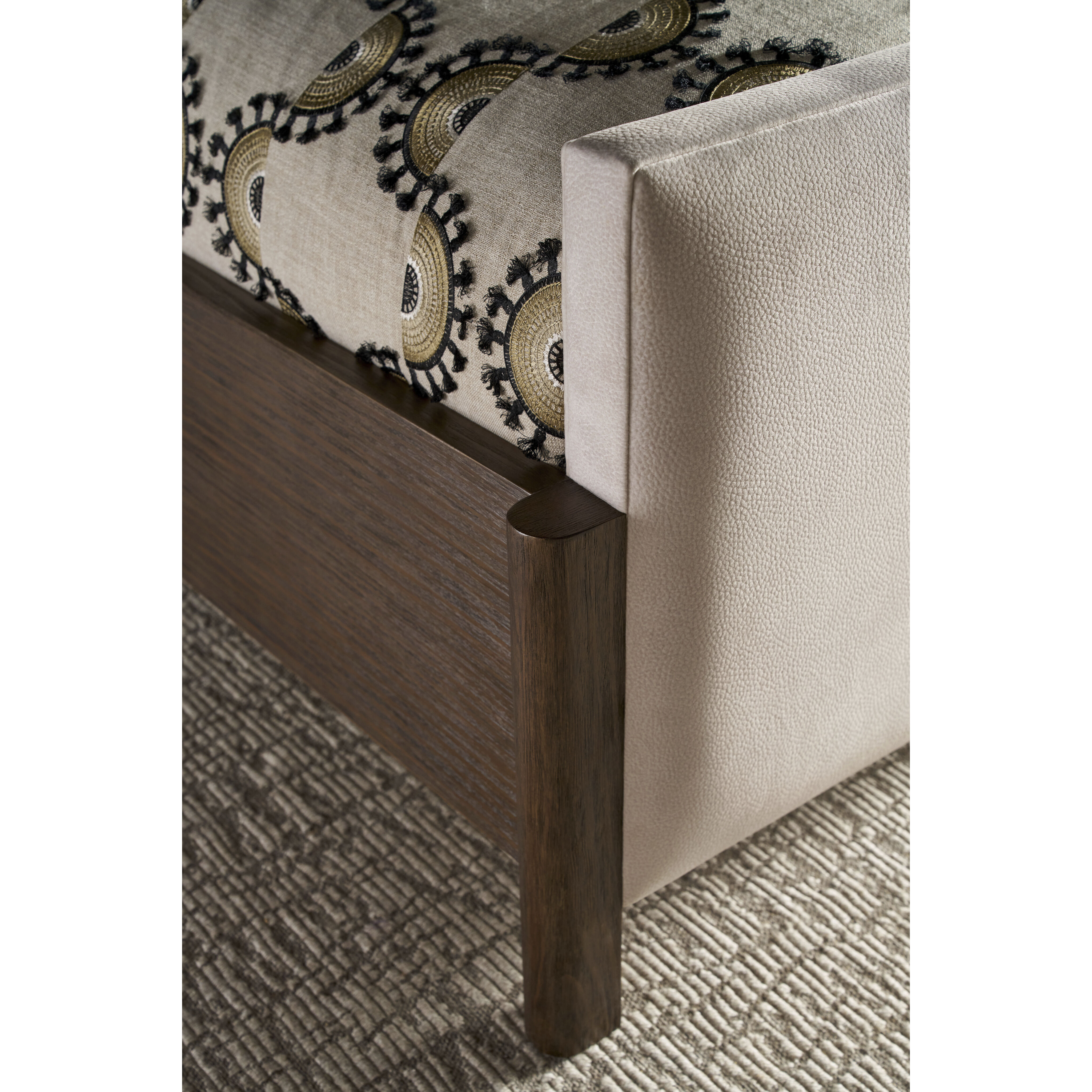 Urbane Campfire US King Bed, Wooden, Upholstered