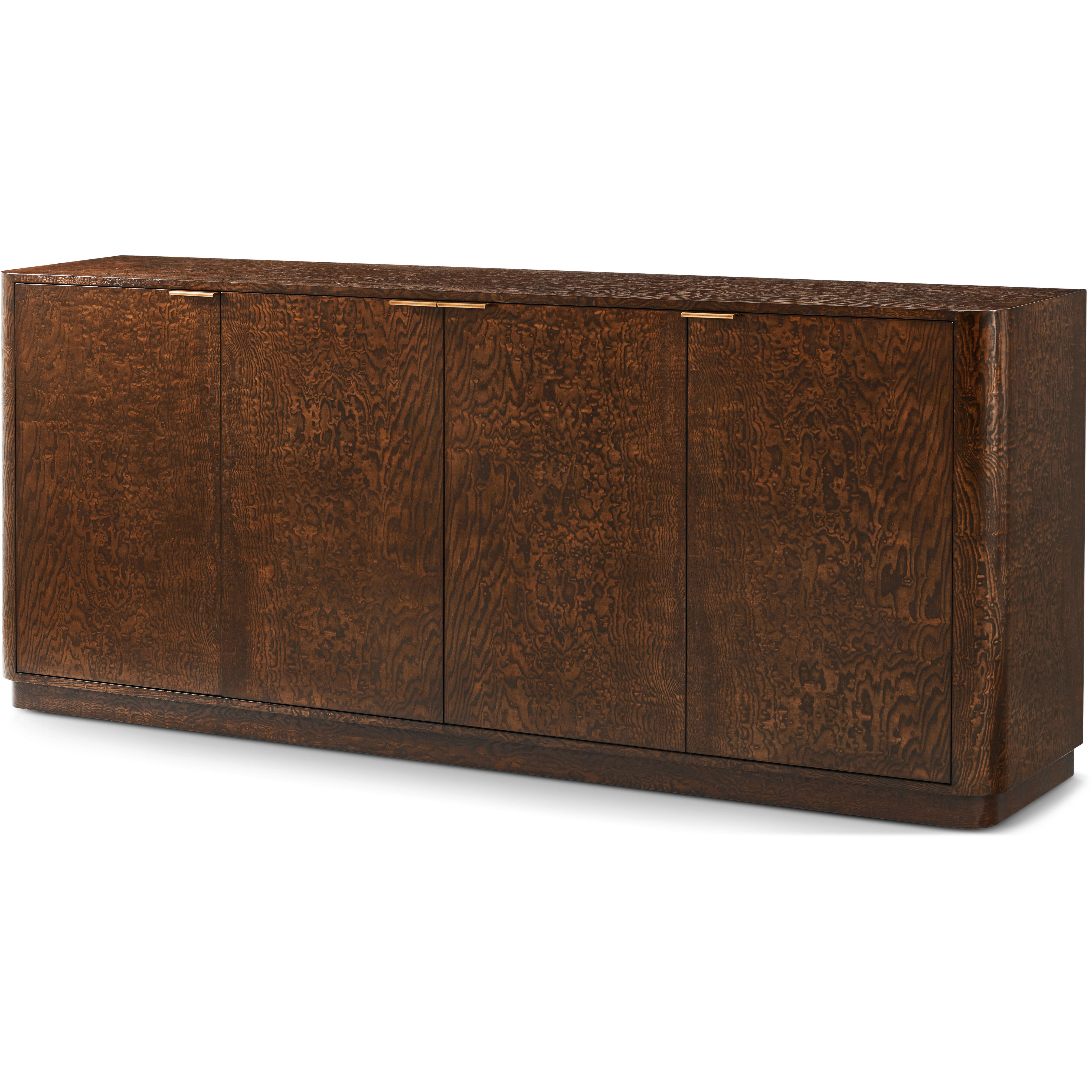 Kesden 86 X 18 inch Pyramid Brown Sideboard, Wooden, 4-Door