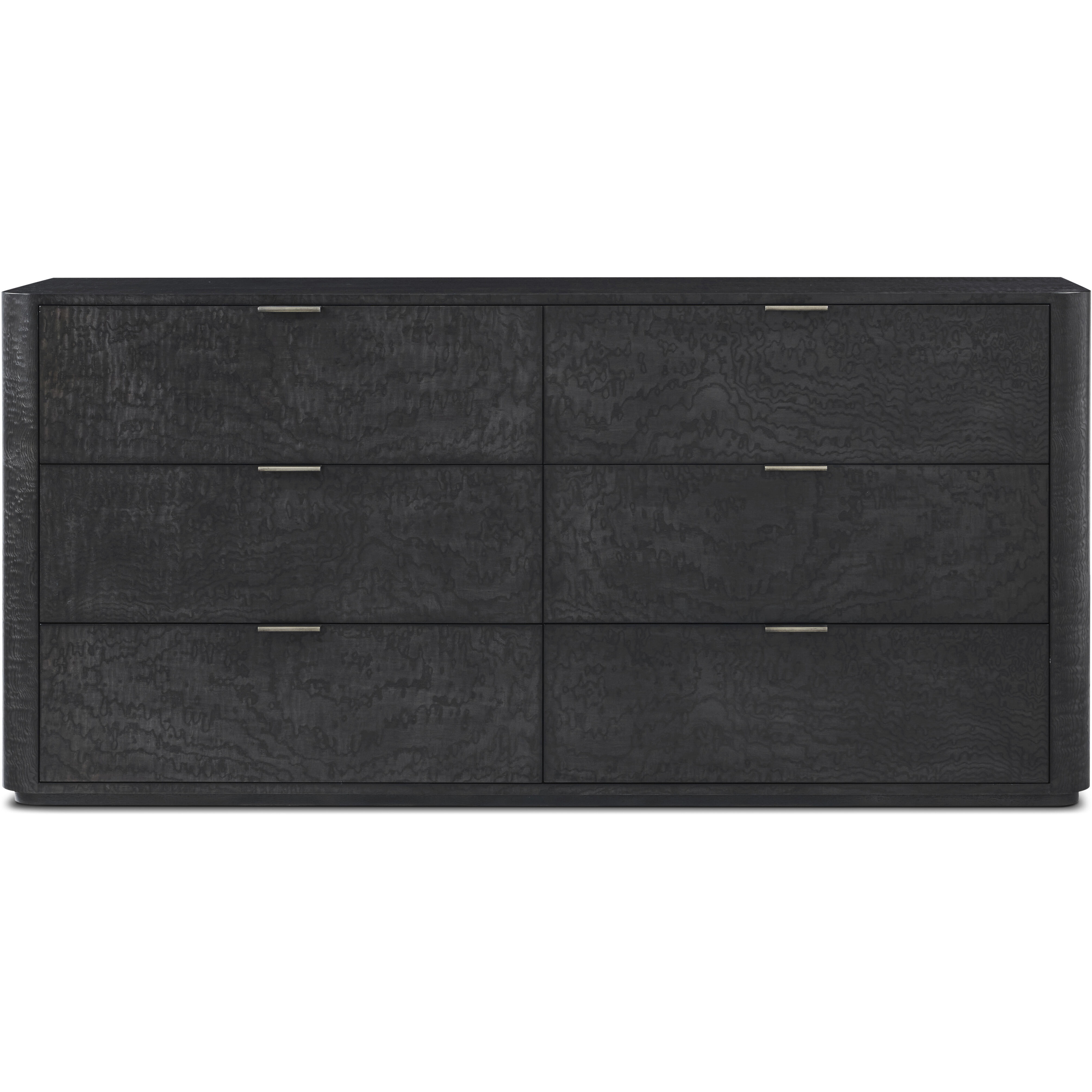 Kesden Silent Black Dresser, Wooden, 6-Drawer