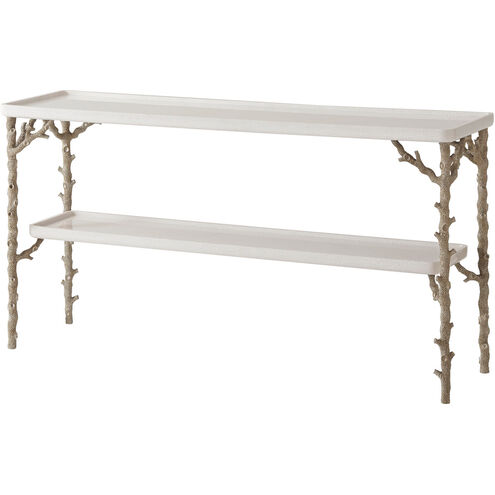 Corallo 62 X 16 inch Mottled White Eggshell Console Table