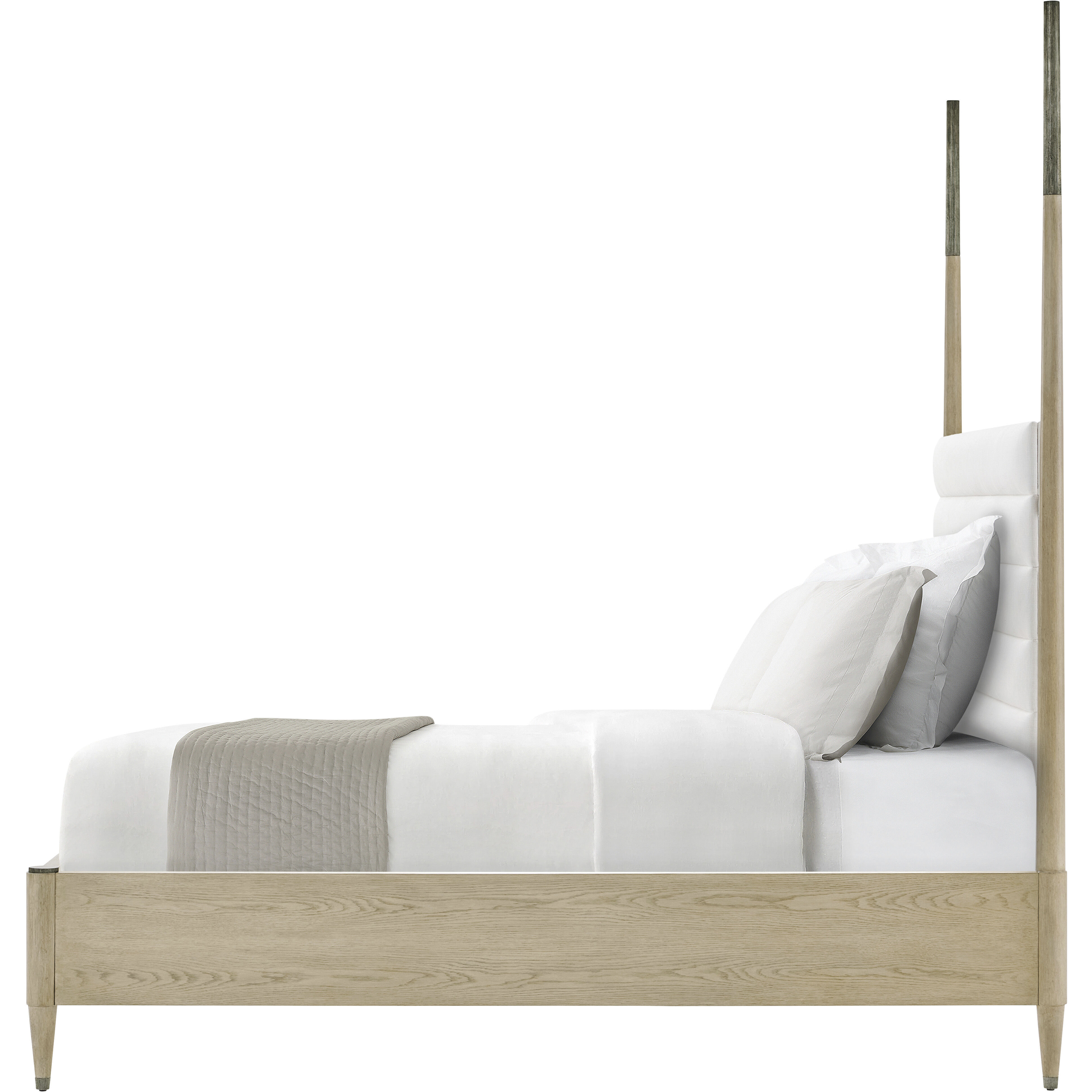 Balboa Coastal Grey Poster US King Bed, Wooden, Upholstered