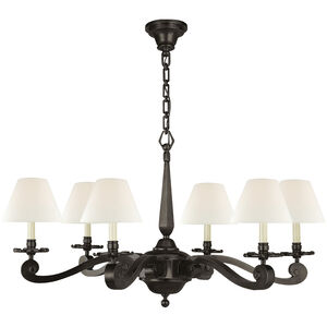 Alexa Hampton Myrna Chandelier 6 Light 33 inch Gun Metal Chandelier Ceiling Light in Linen