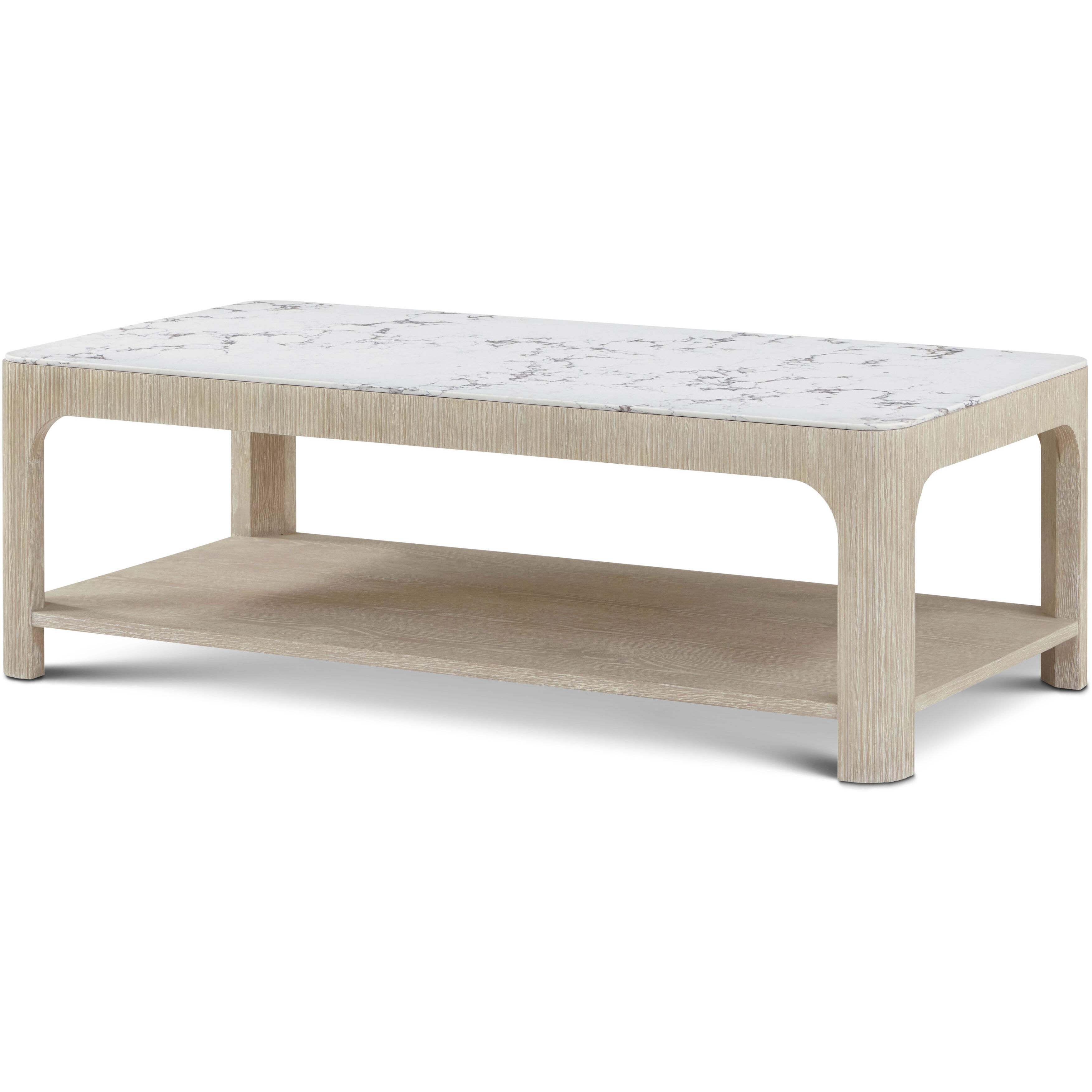 Horizon 52 X 26 inch Day Cocktail Table, Wooden with Marble Top