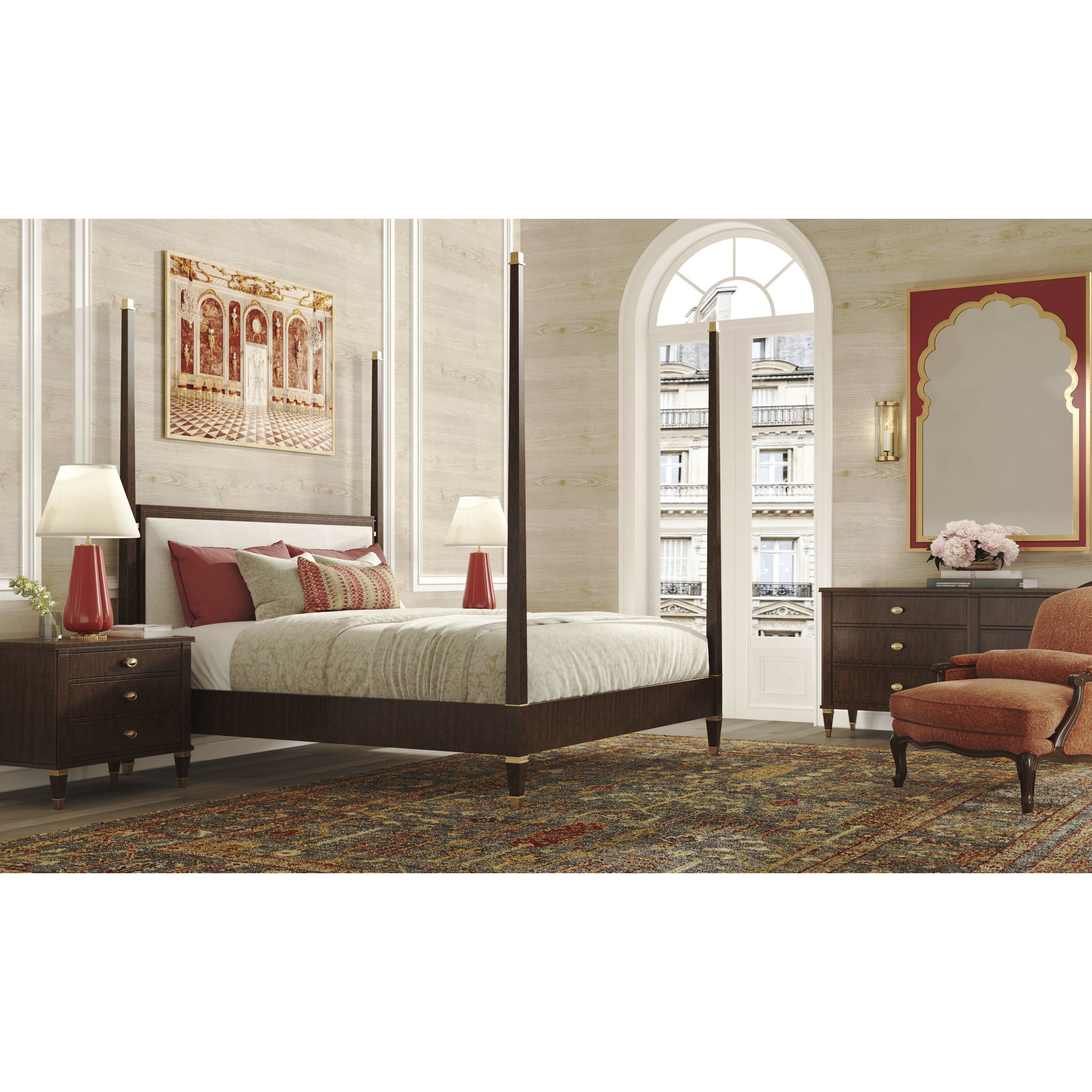 Markos Cambridge US King Bed, Wooden, Marlborough by Alexa Hampton