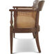 Sunderland Antique Rattan Bench, Wooden, Upholstered