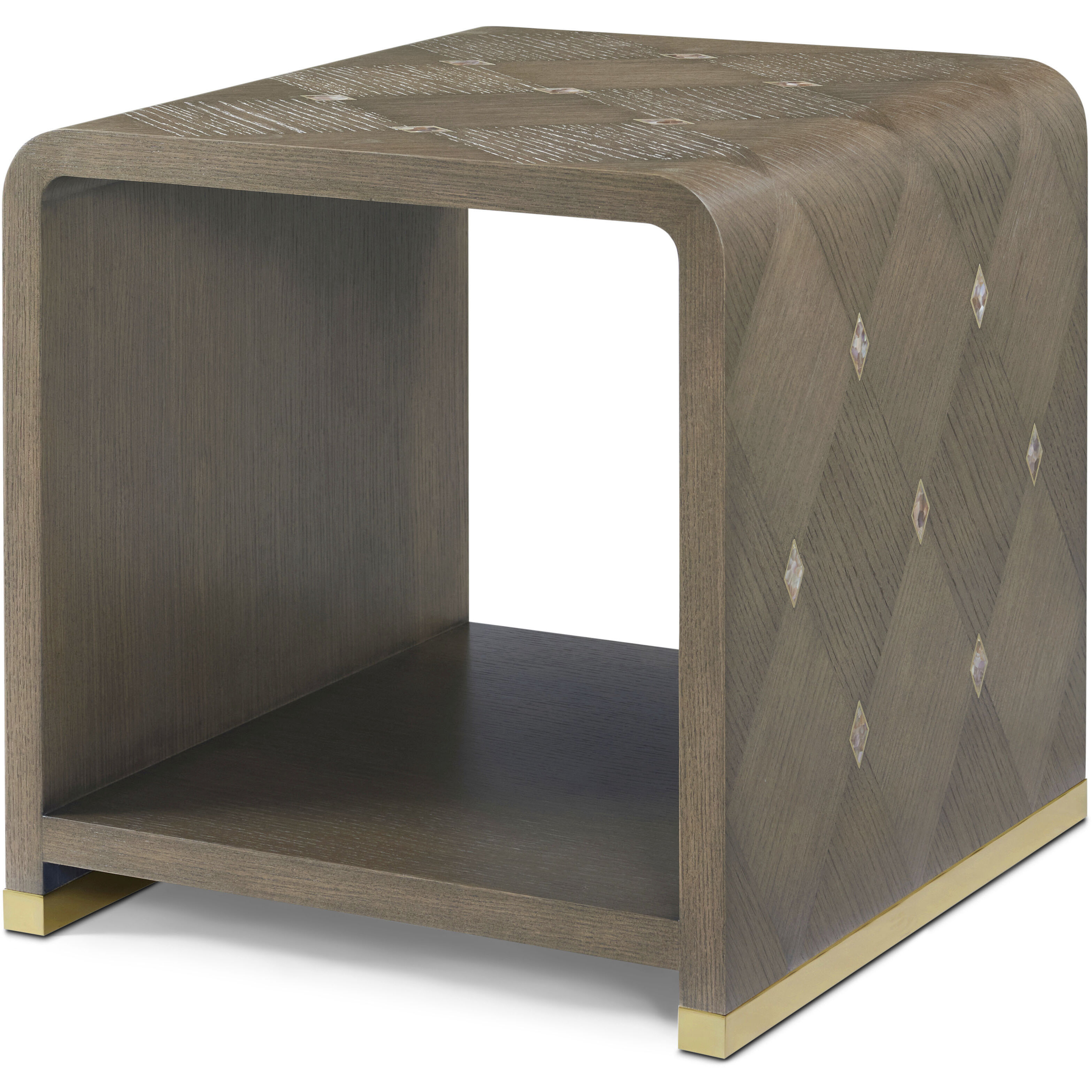 Judith Leiber Couture 24 X 24 inch Mink Side Table, Wooden