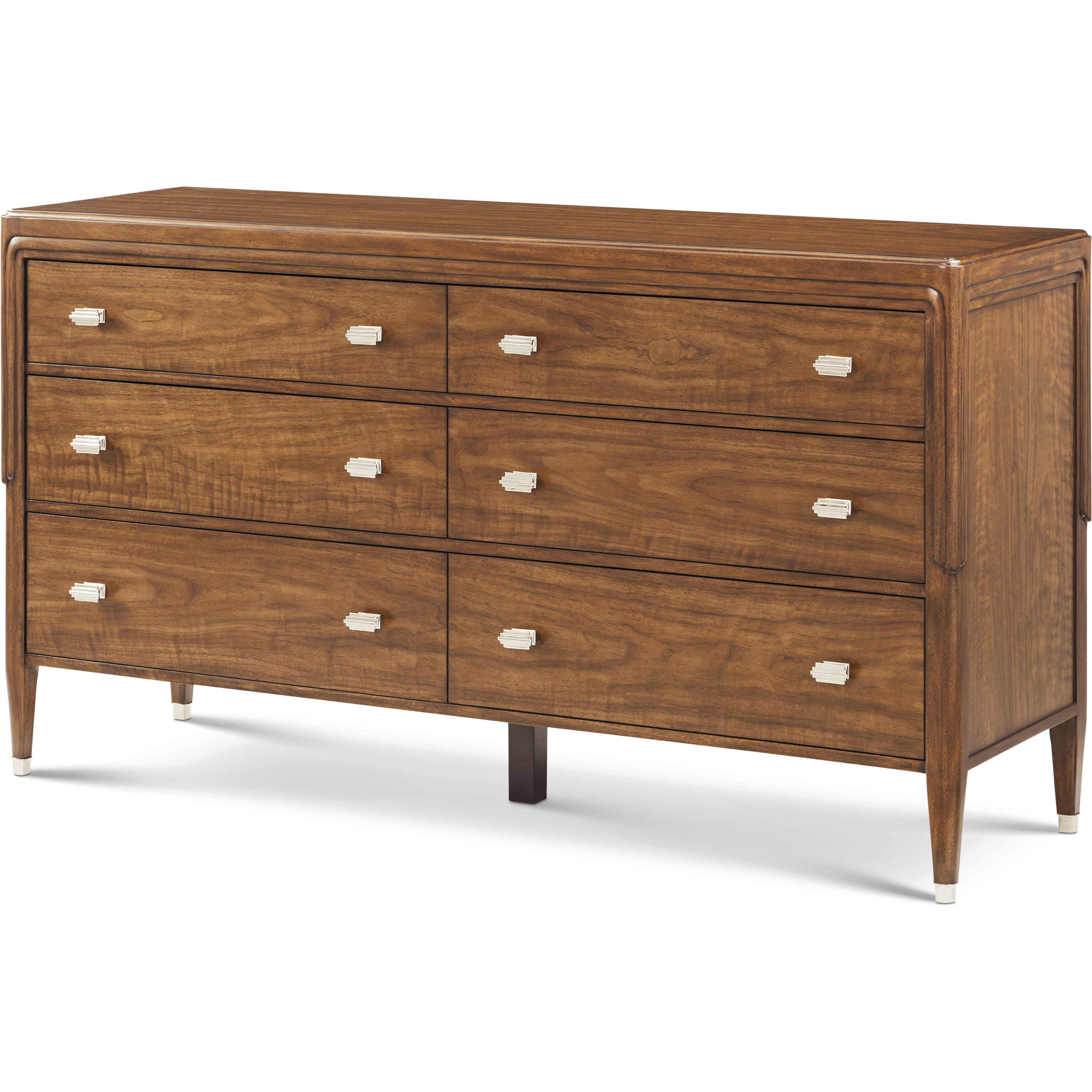 Dorchester Mayfair / Antique White Brass Dresser, Wooden, 6-Drawer