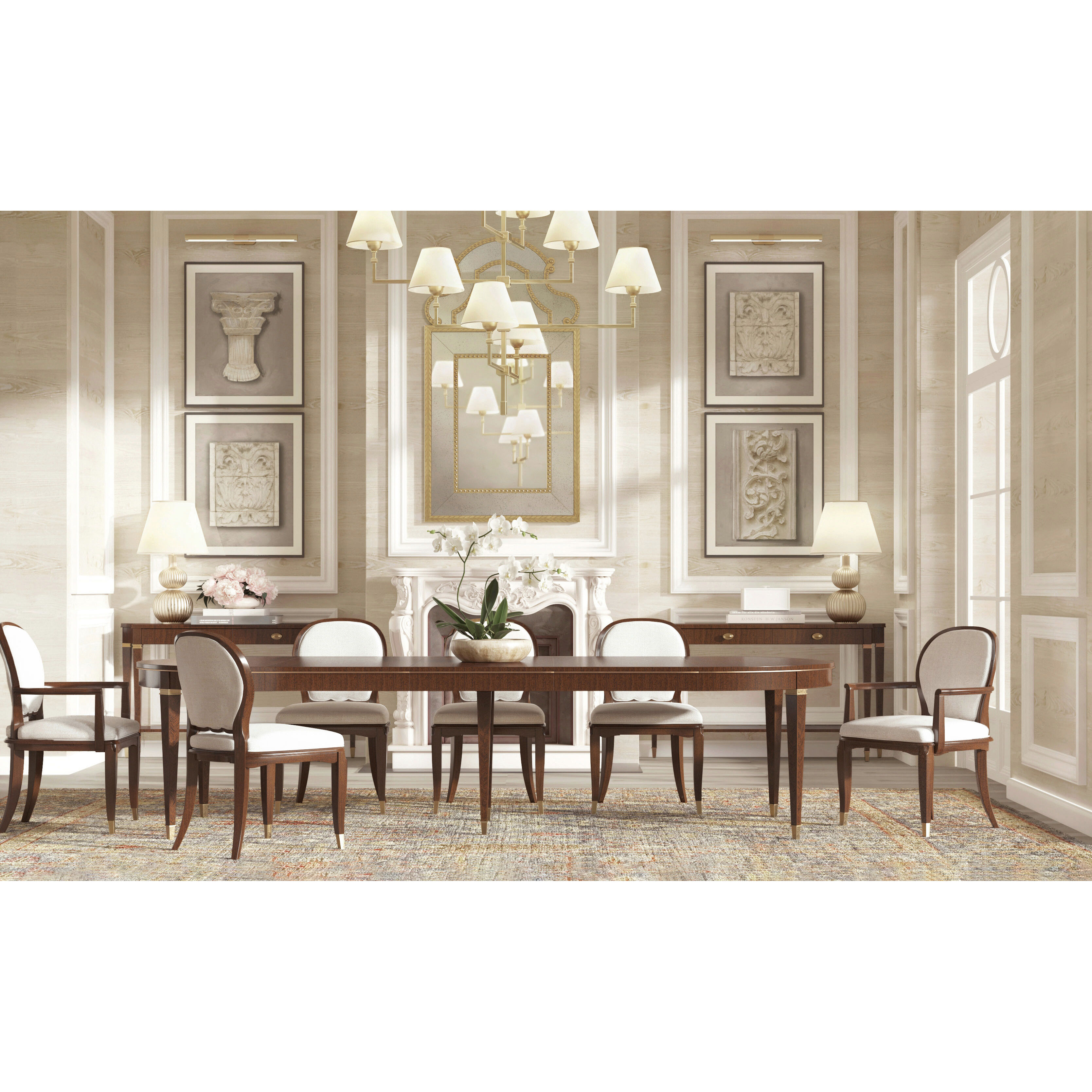 Shelley 124 X 52 inch Cambridge Dining Table, Wooden, Marlborough by Alexa Hampton