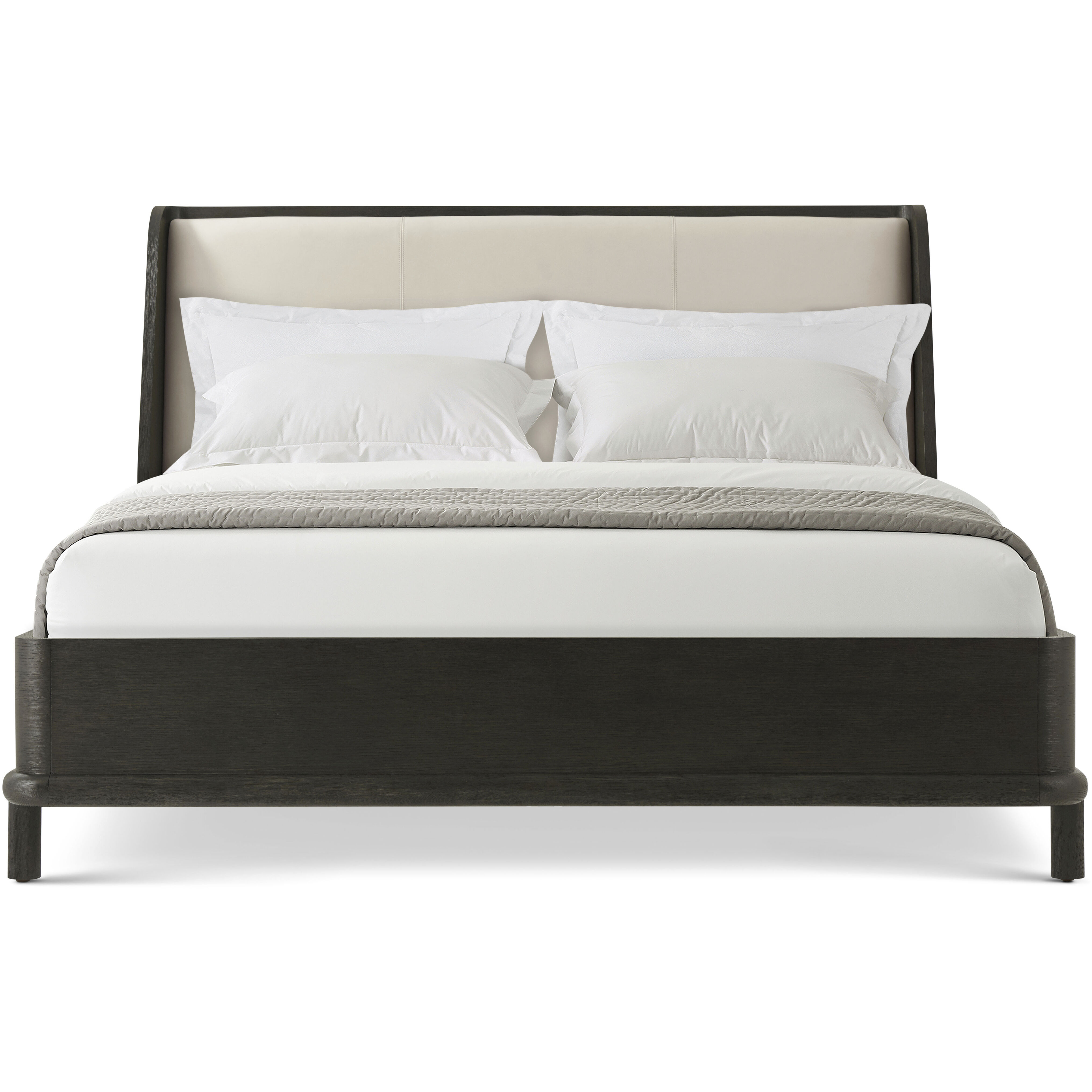 Repose Charcoal Oak California King Bed, Wooden, Upholstered