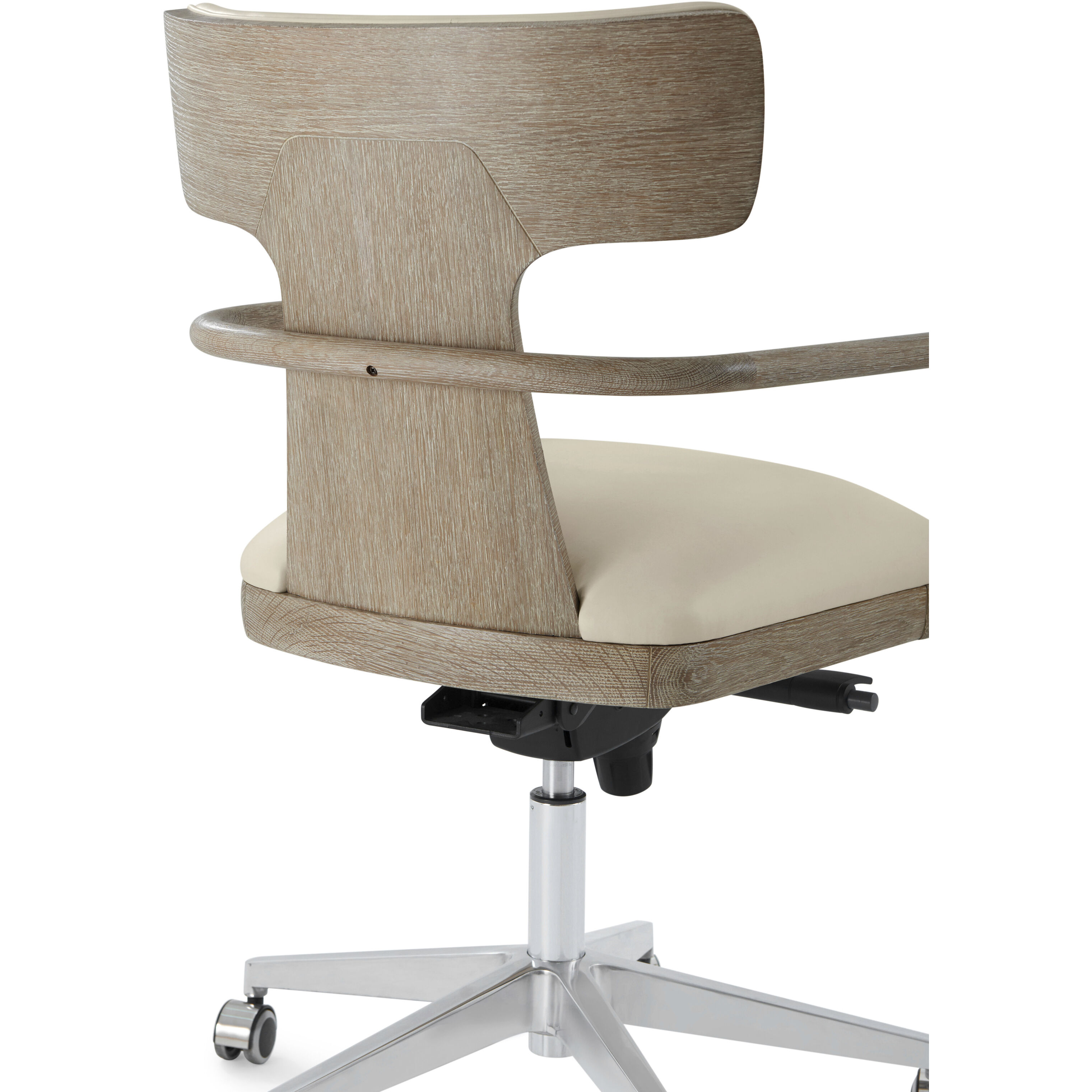 Repose Grey Oak Study Chair, Wooden, Upholstered