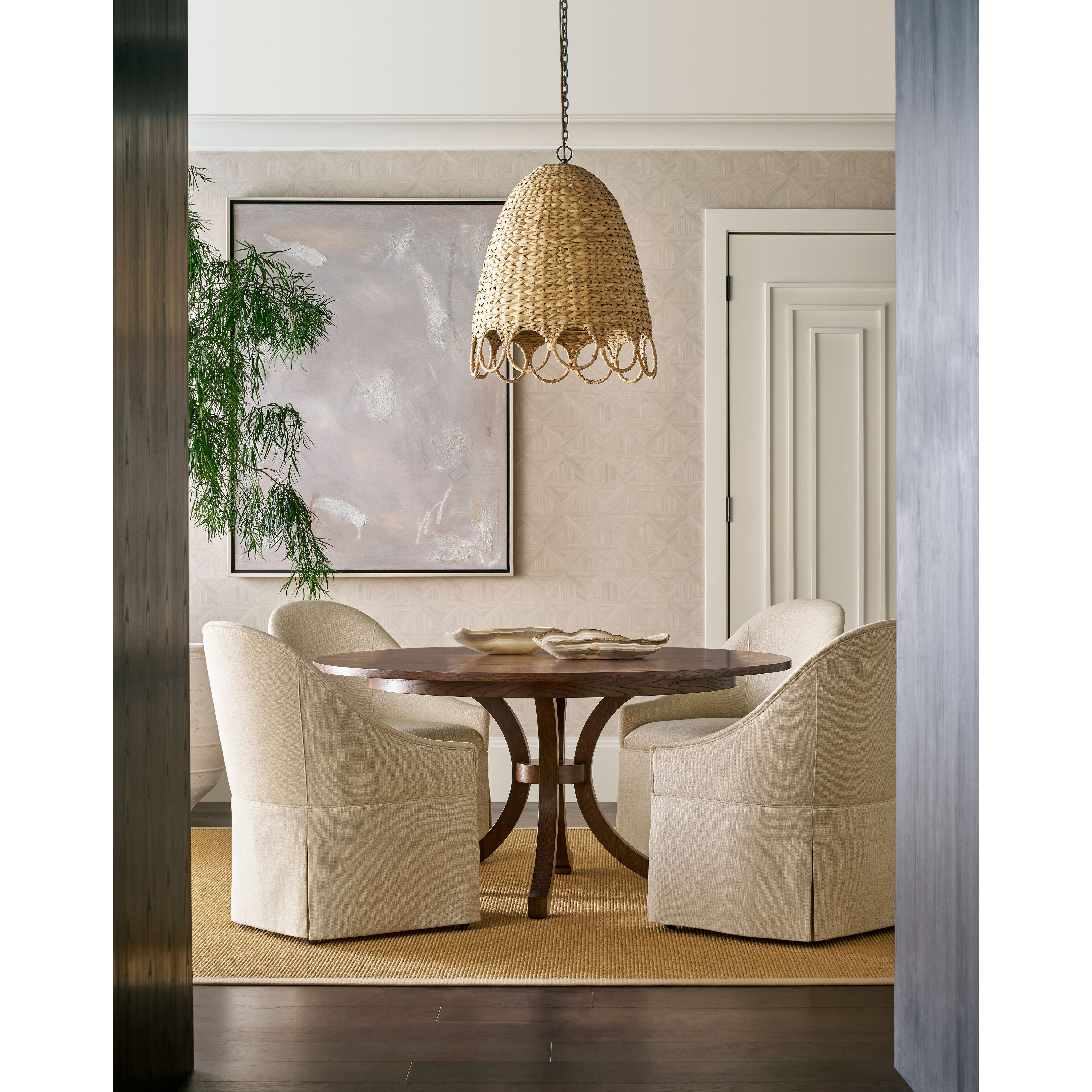 Surrey 60 X 60 inch Brownstone Round Dining Table, Wooden