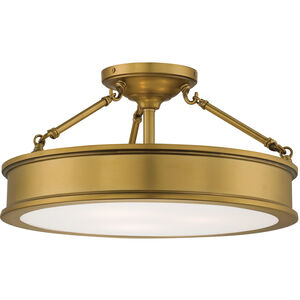 Harbour Point 3 Light 19 inch Liberty Gold Semi Flush Mount Ceiling Light