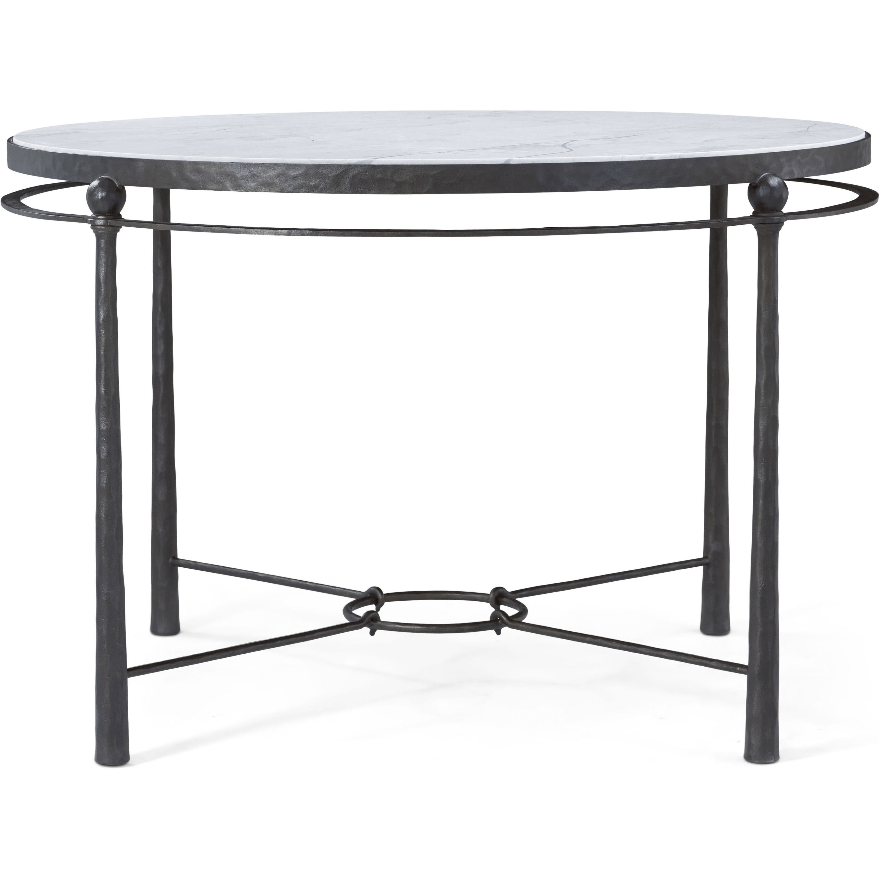 Spencer London 47 X 47 inch Round Center Table, Wrought Iron, Marble Top, Round