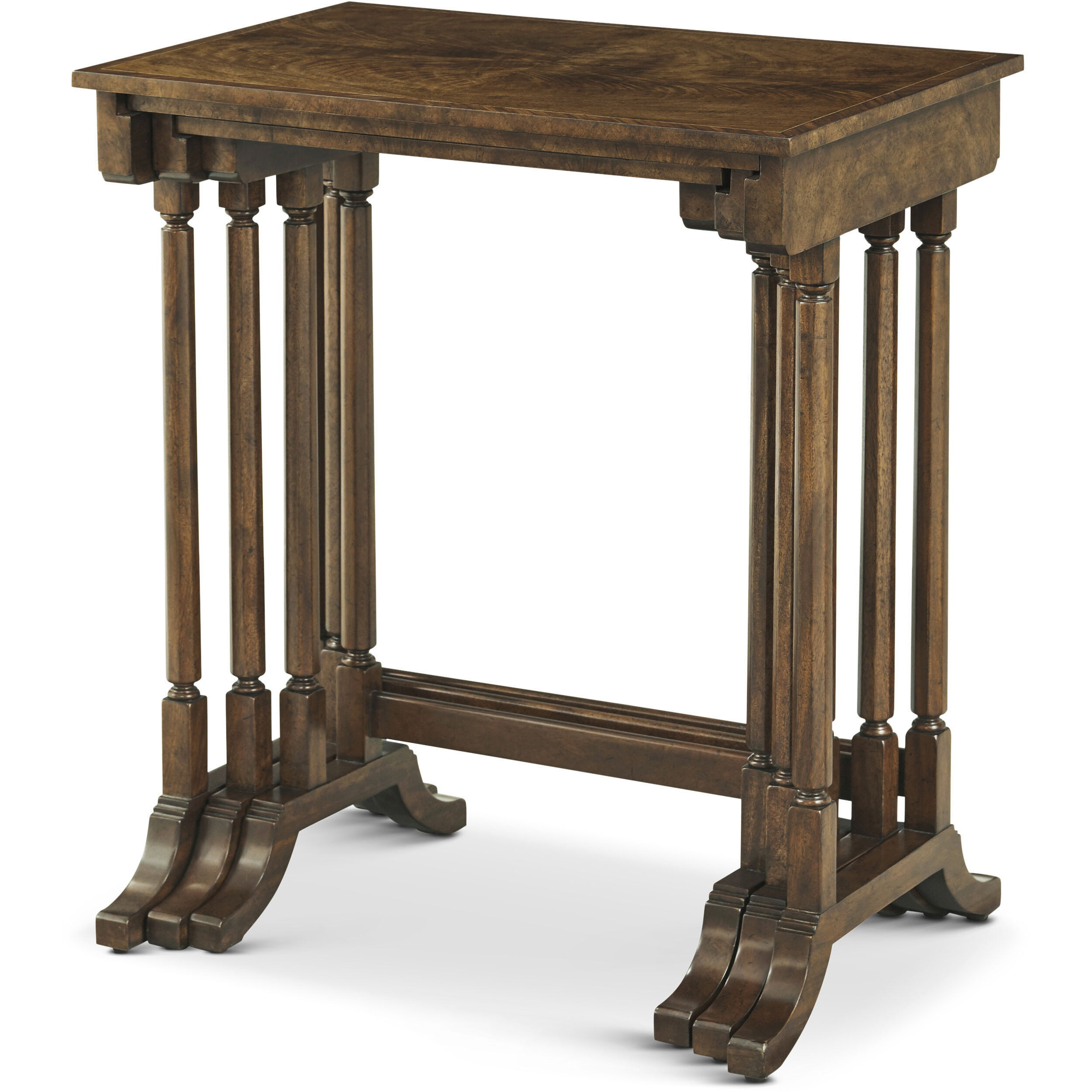 Sloane 27.5 X 24 inch Edwardian Brown Nesting Table, Wooden