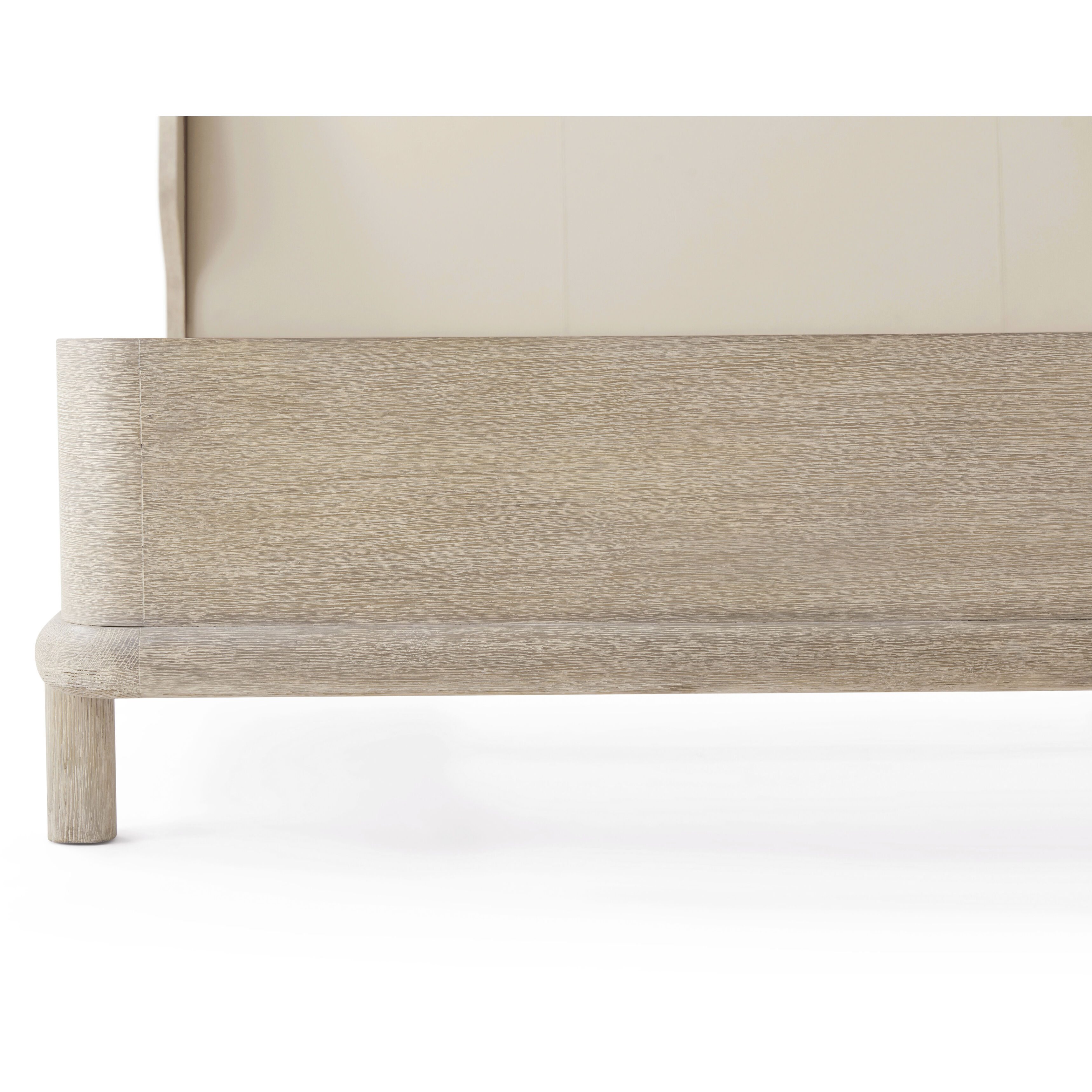 Repose Grey Oak US King Bed, Wooden, Upholstered