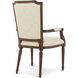 Caraway Heritage Brown Arm Chair, Wooden, Upholstered, TA Originals