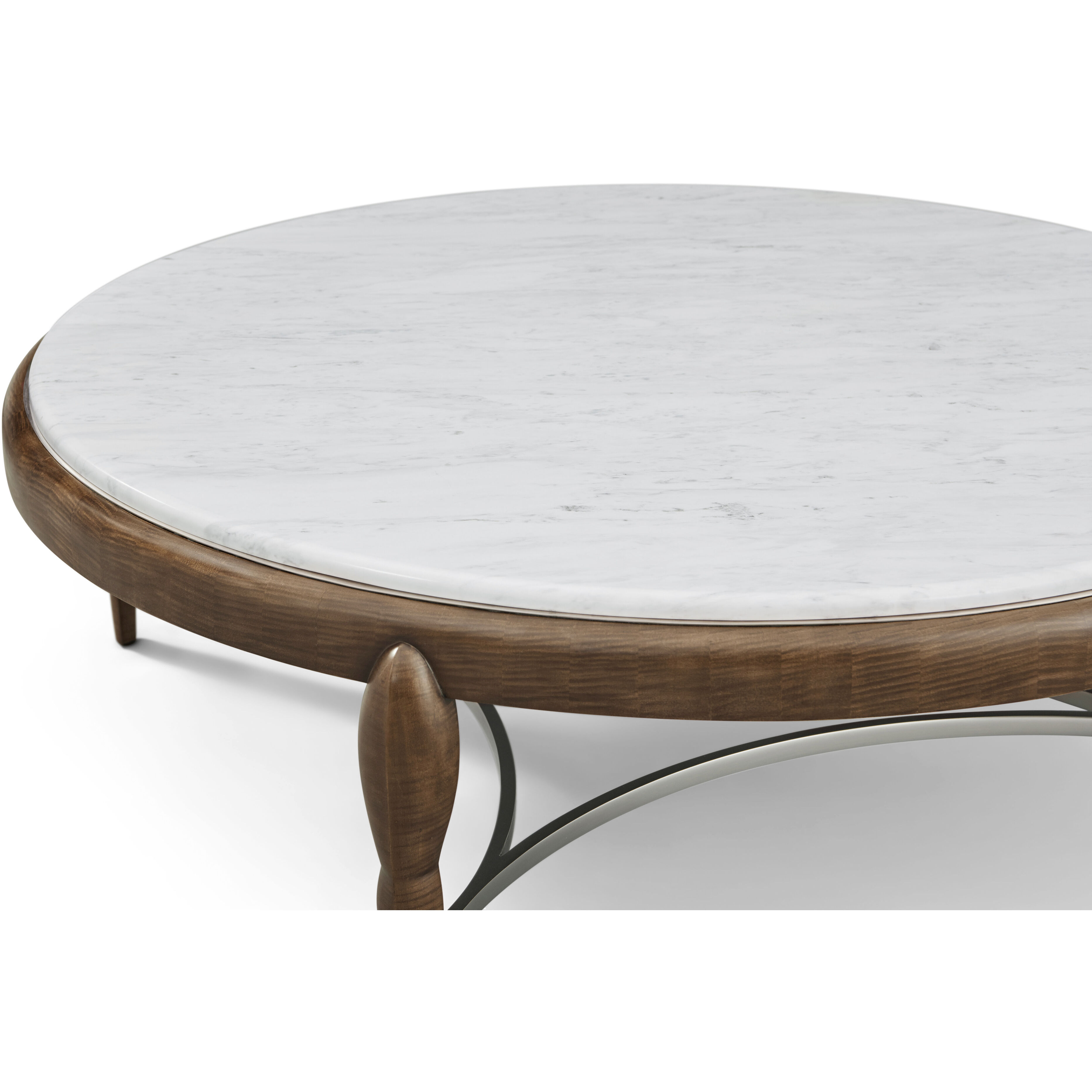 Origins 52.5 X 52.5 inch Landmark Cocktail Table, Wooden with Marble Top