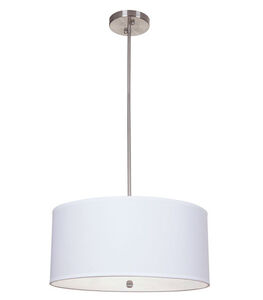 Signature 3 Light 20 inch Satin Nickel Drum Pendant Ceiling Light